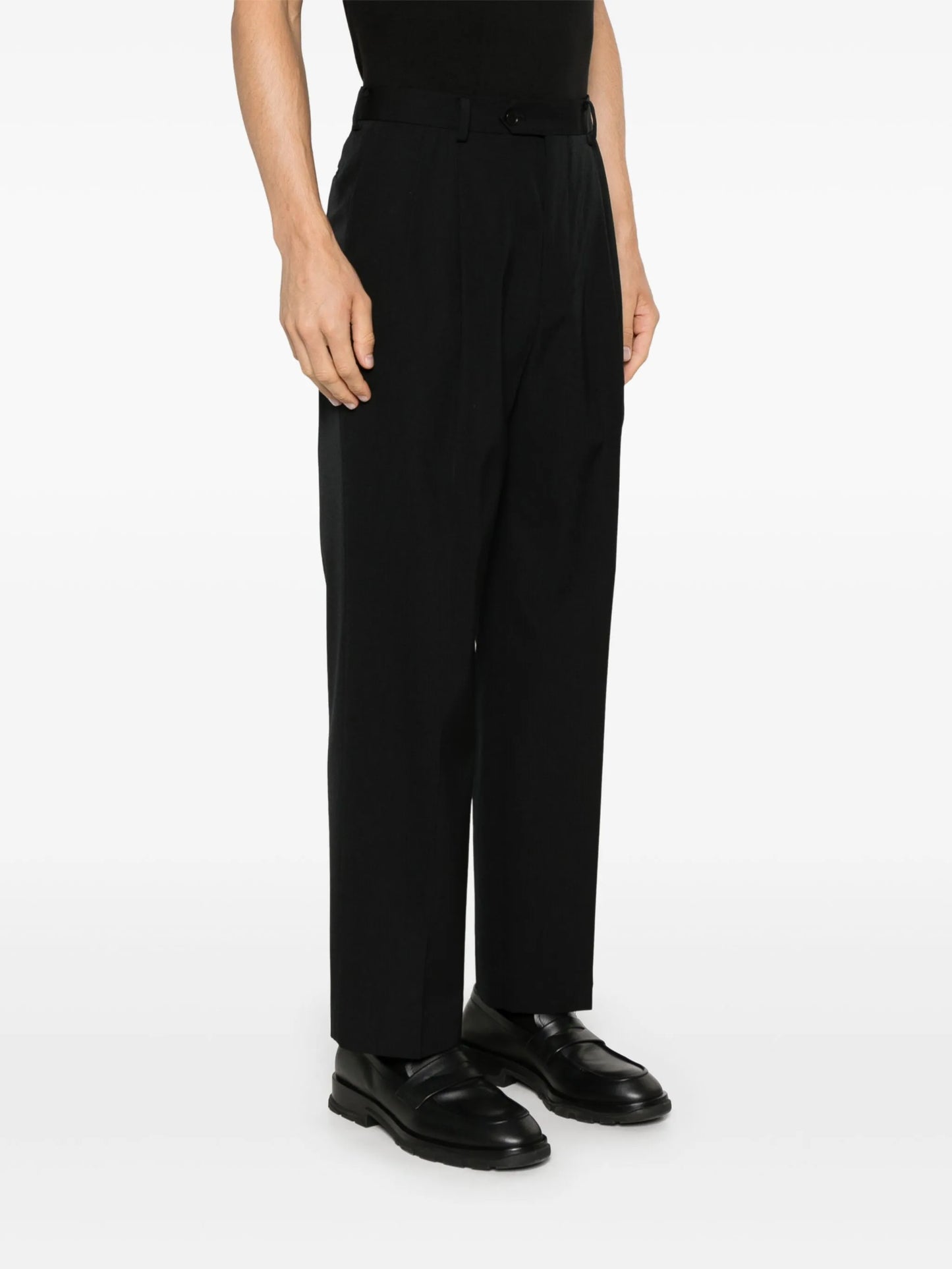 pleated wool trousers