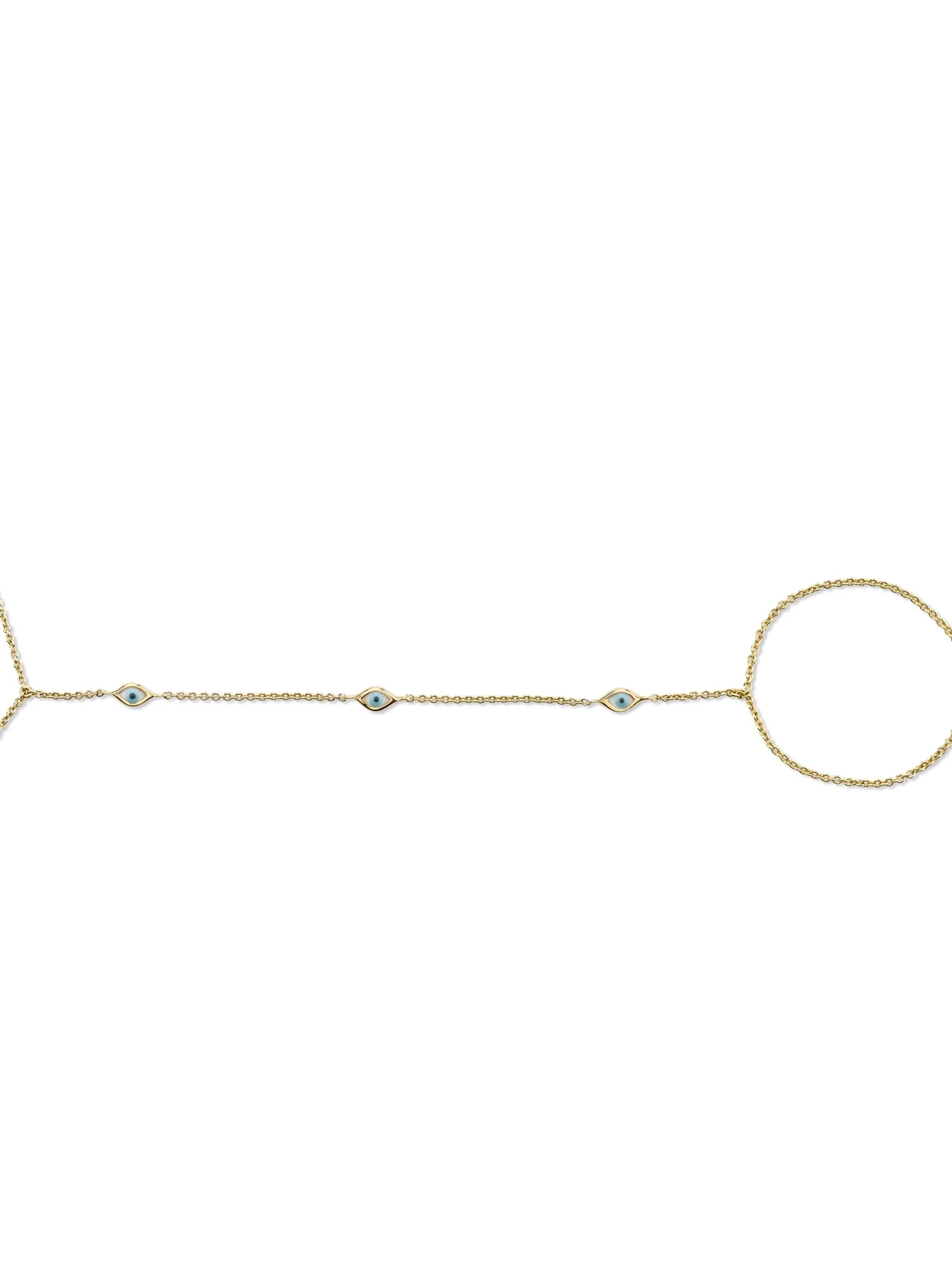 14kt yellow gold Evil Eye princess bracelet