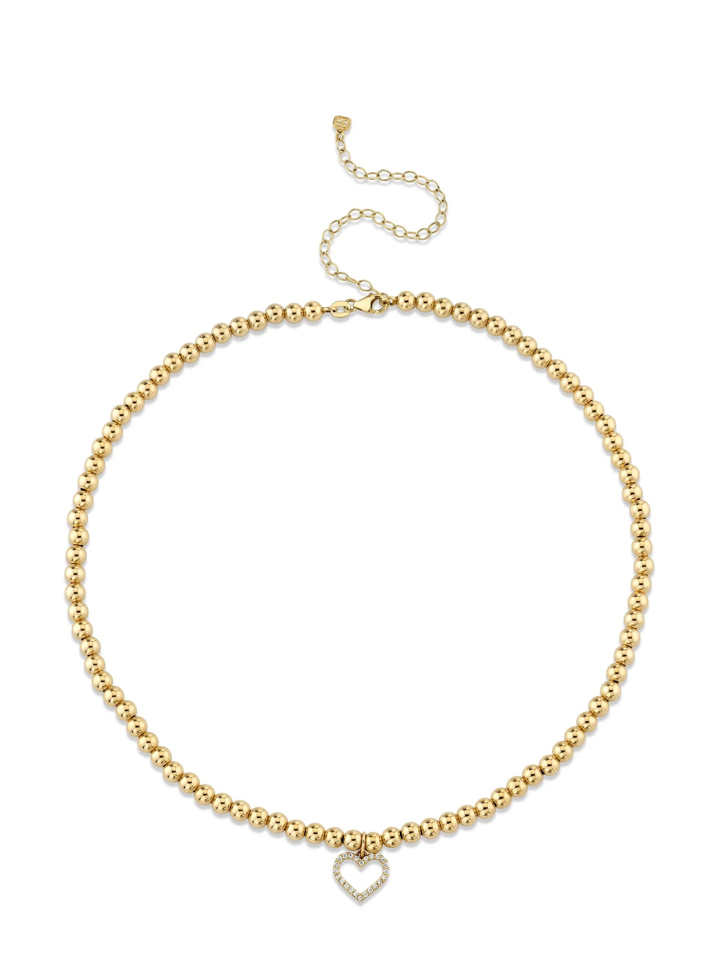 14kt yellow gold Open Heart diamond choker