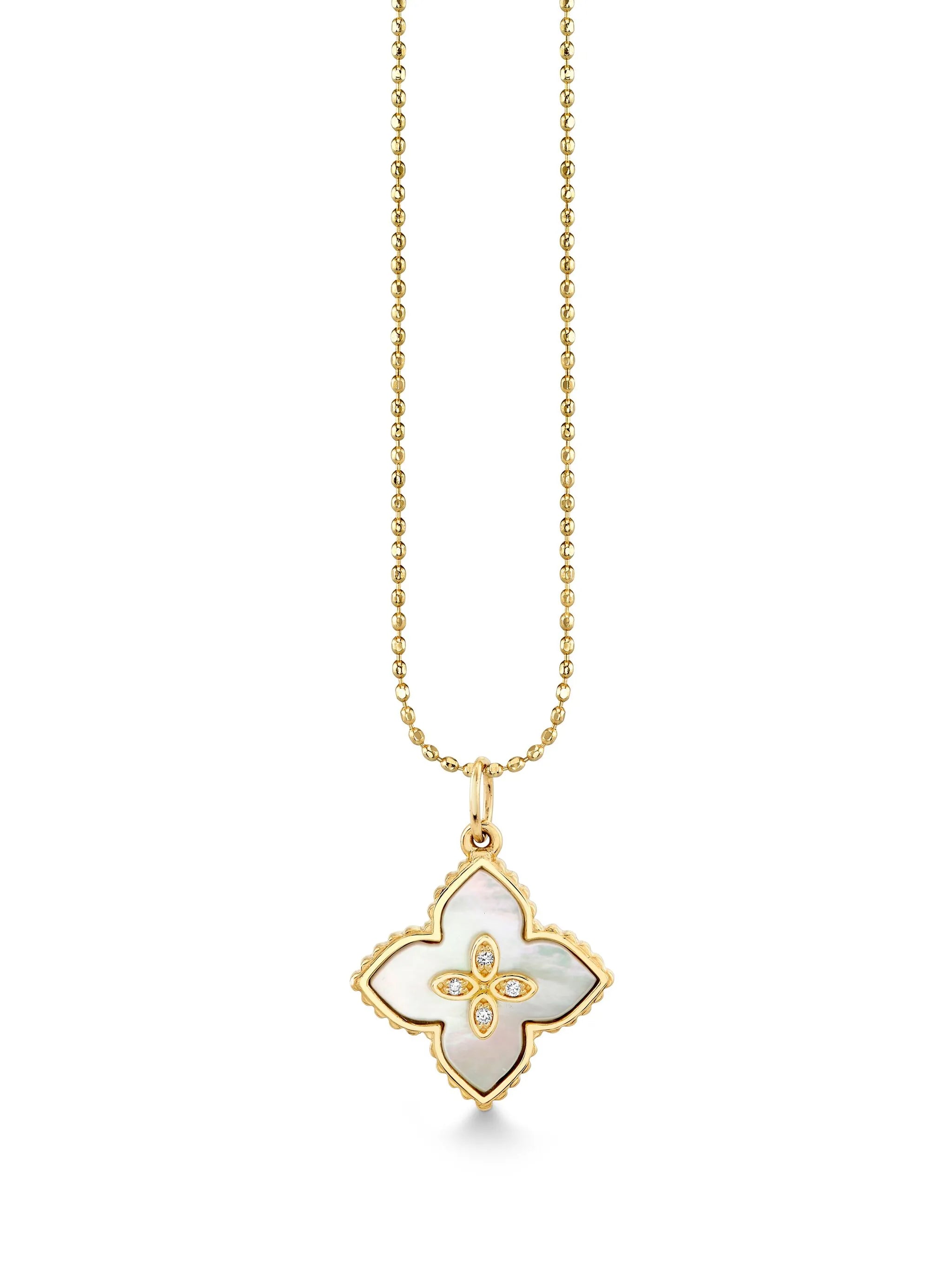 14kt yellow gold Moroccan Flower necklace