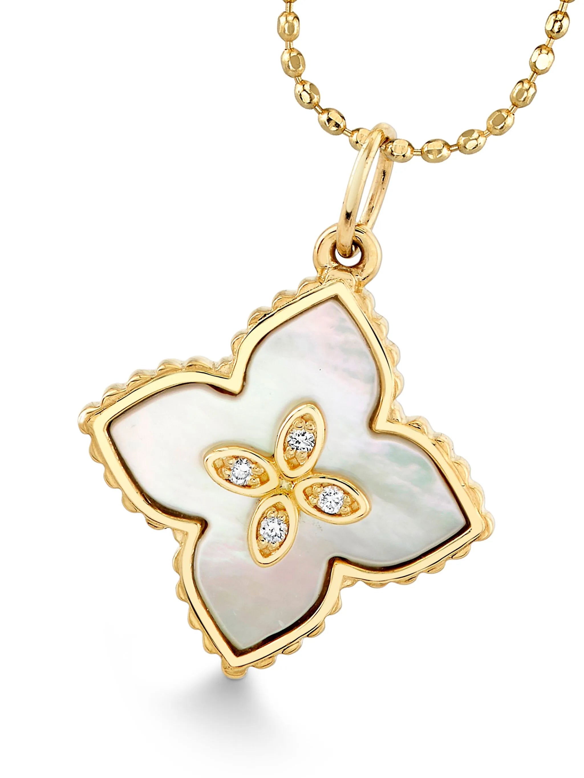 14kt yellow gold Moroccan Flower necklace