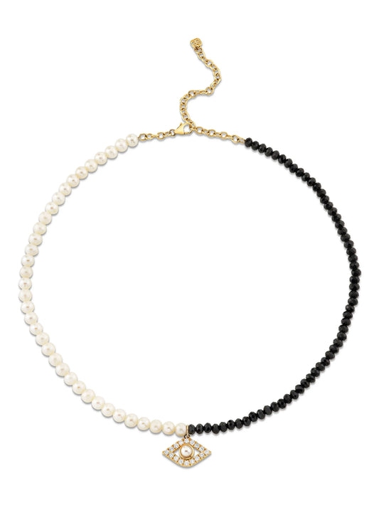 Evil Eye pearl necklace