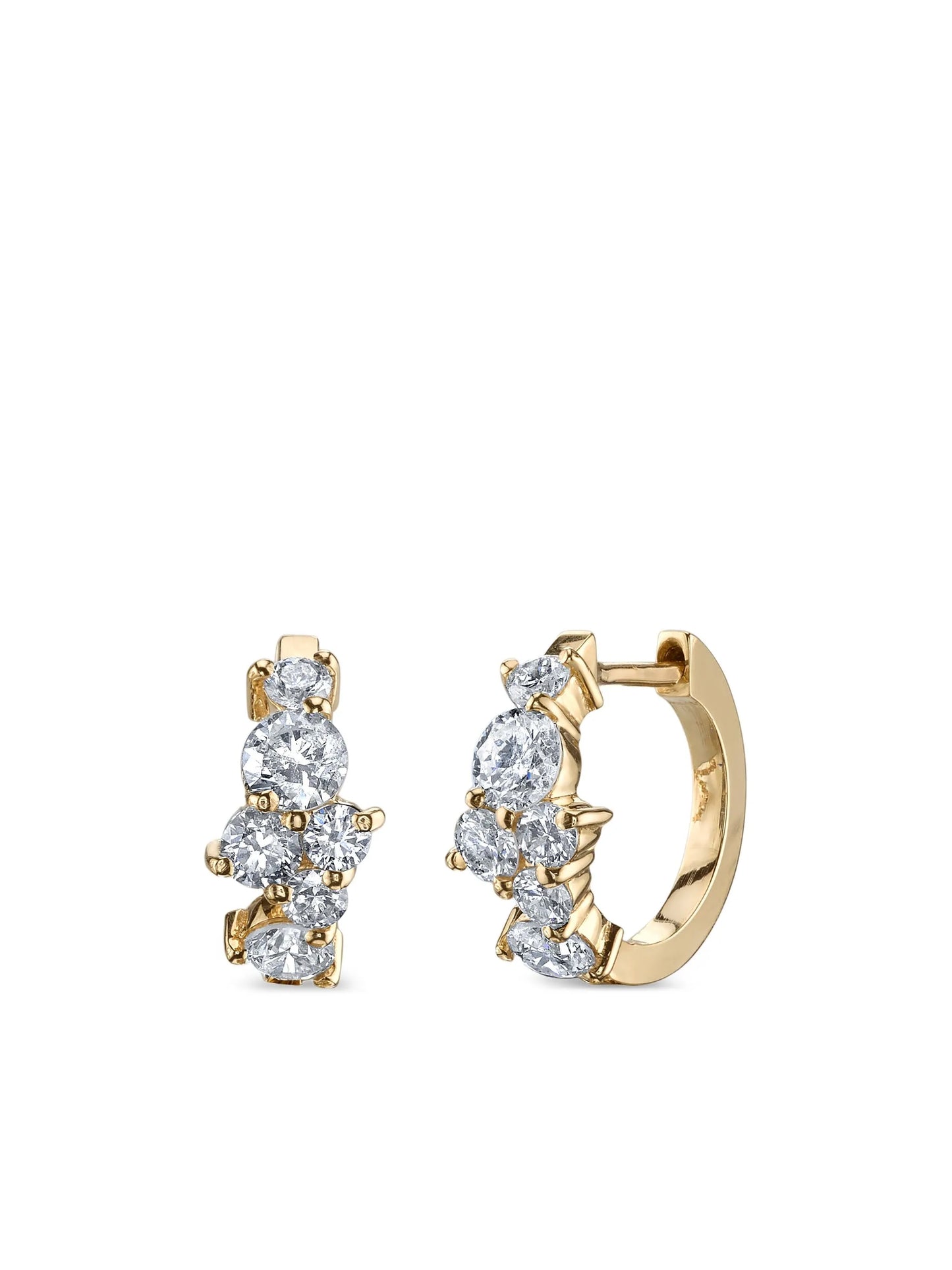 14kt yellow gold Cocktail diamond hoops