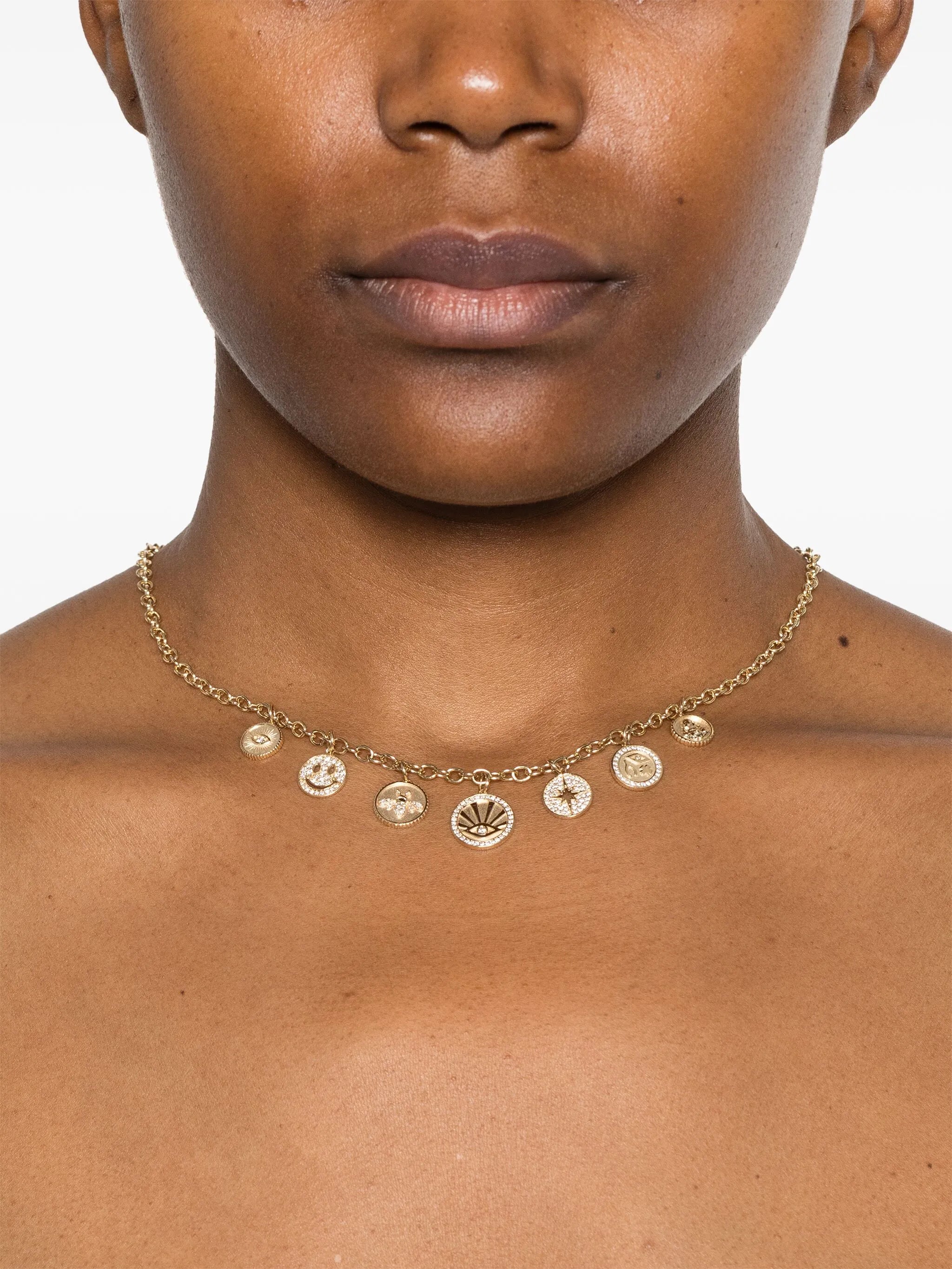 14CT yellow gold diamond necklace