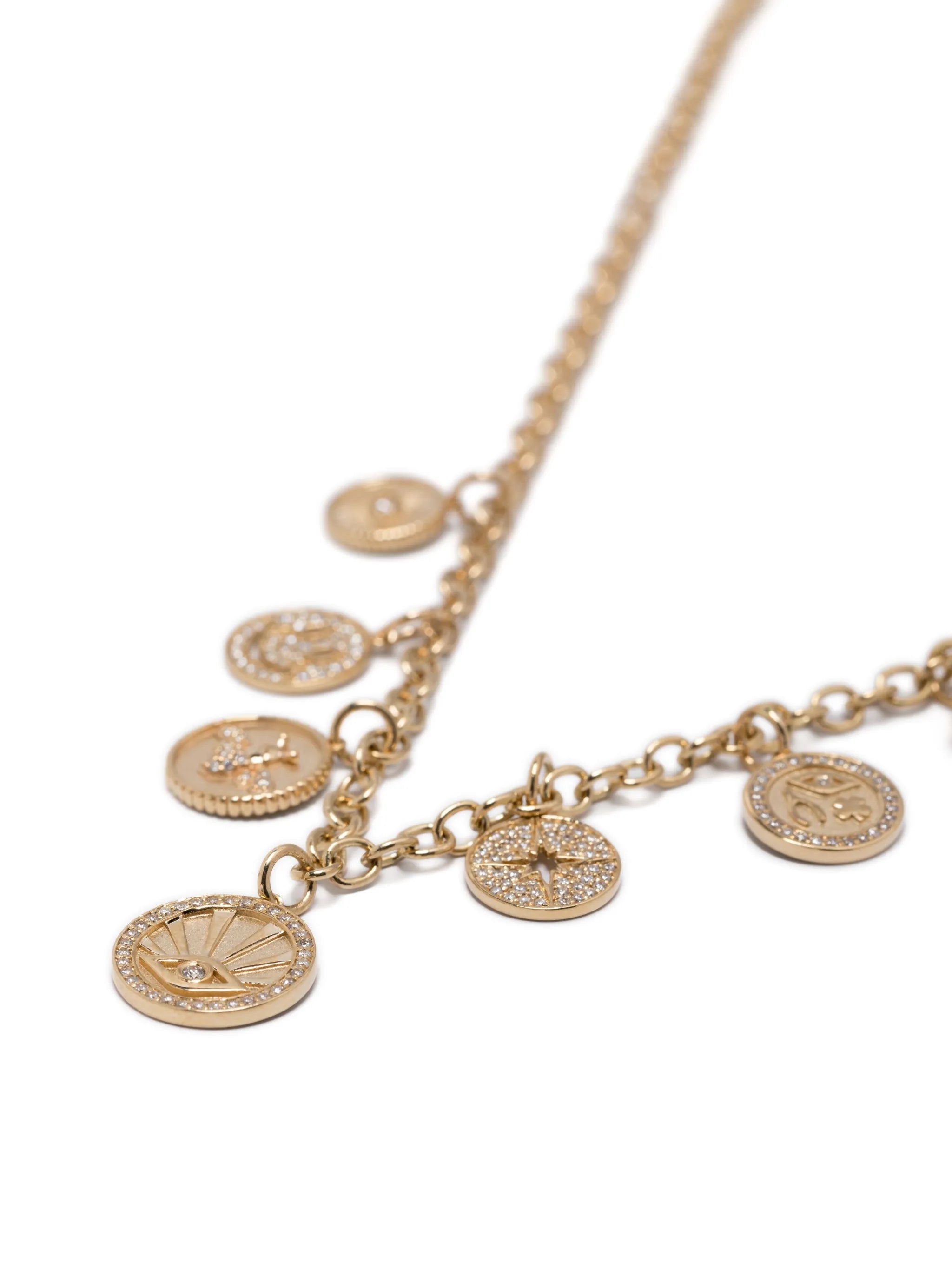 14CT yellow gold diamond necklace
