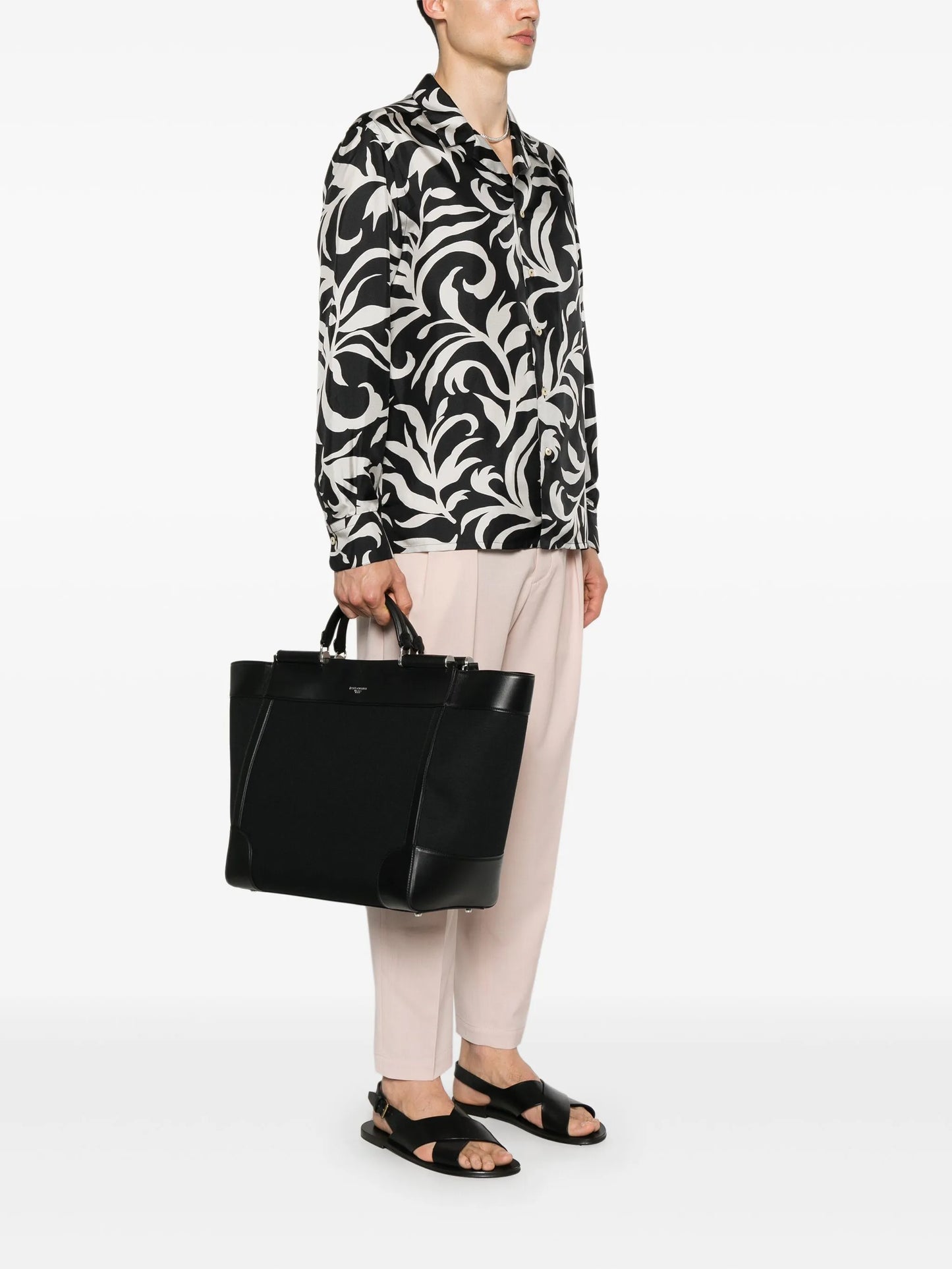 leather-trim tote bag