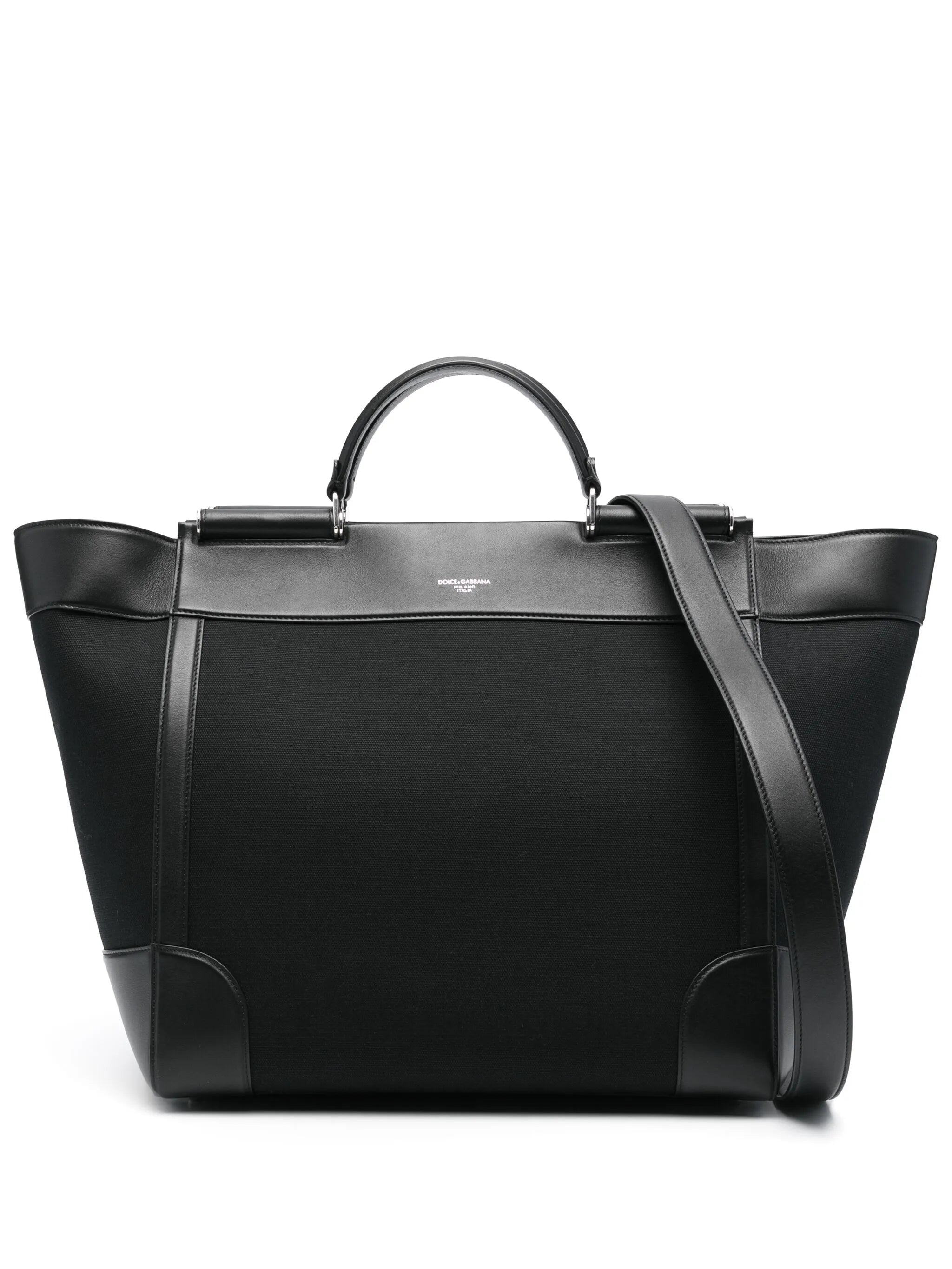leather-trim tote bag