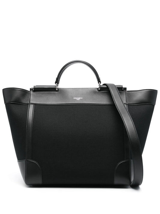 leather-trim tote bag