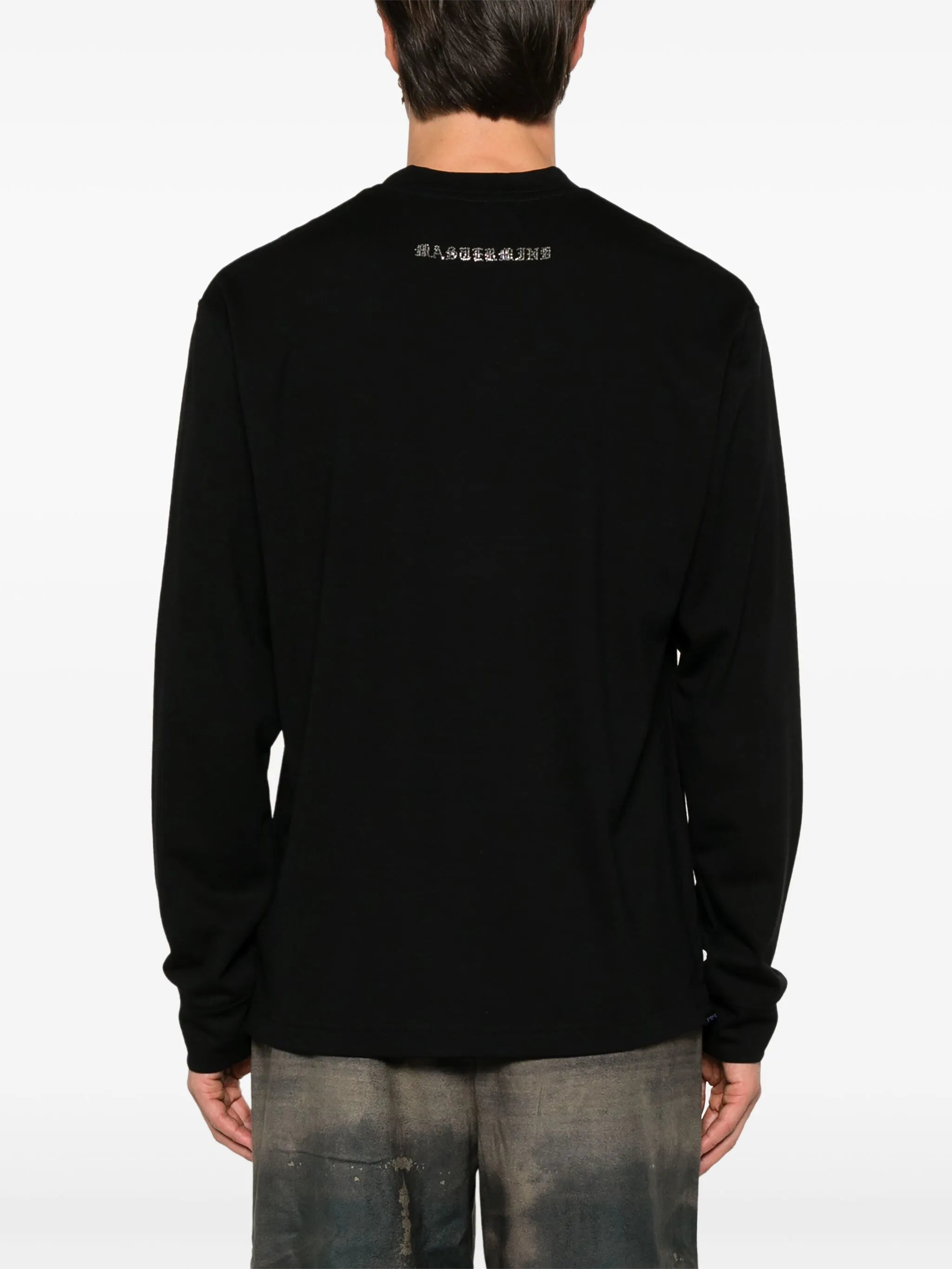 Swarovski-crystals wool T-shirt