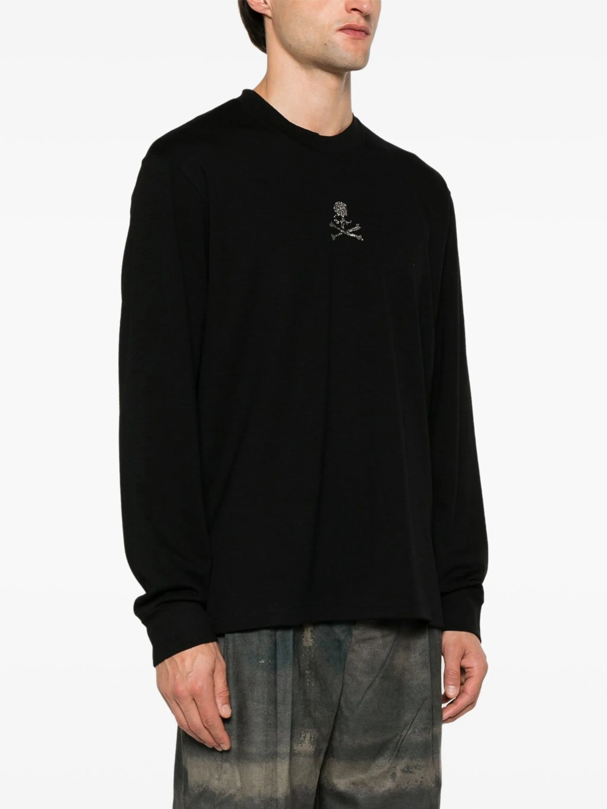 Swarovski-crystals wool T-shirt