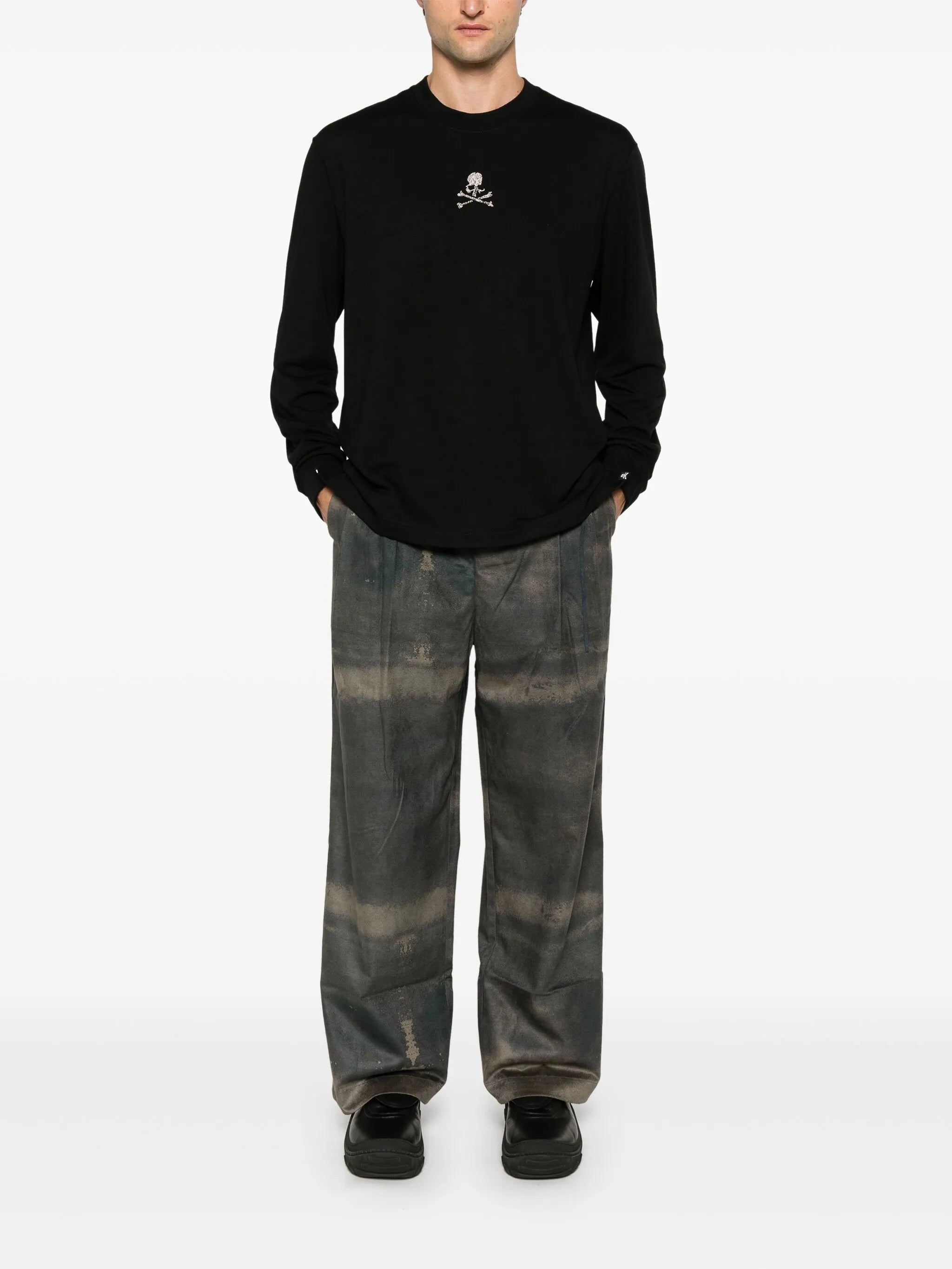 Swarovski-crystals wool T-shirt