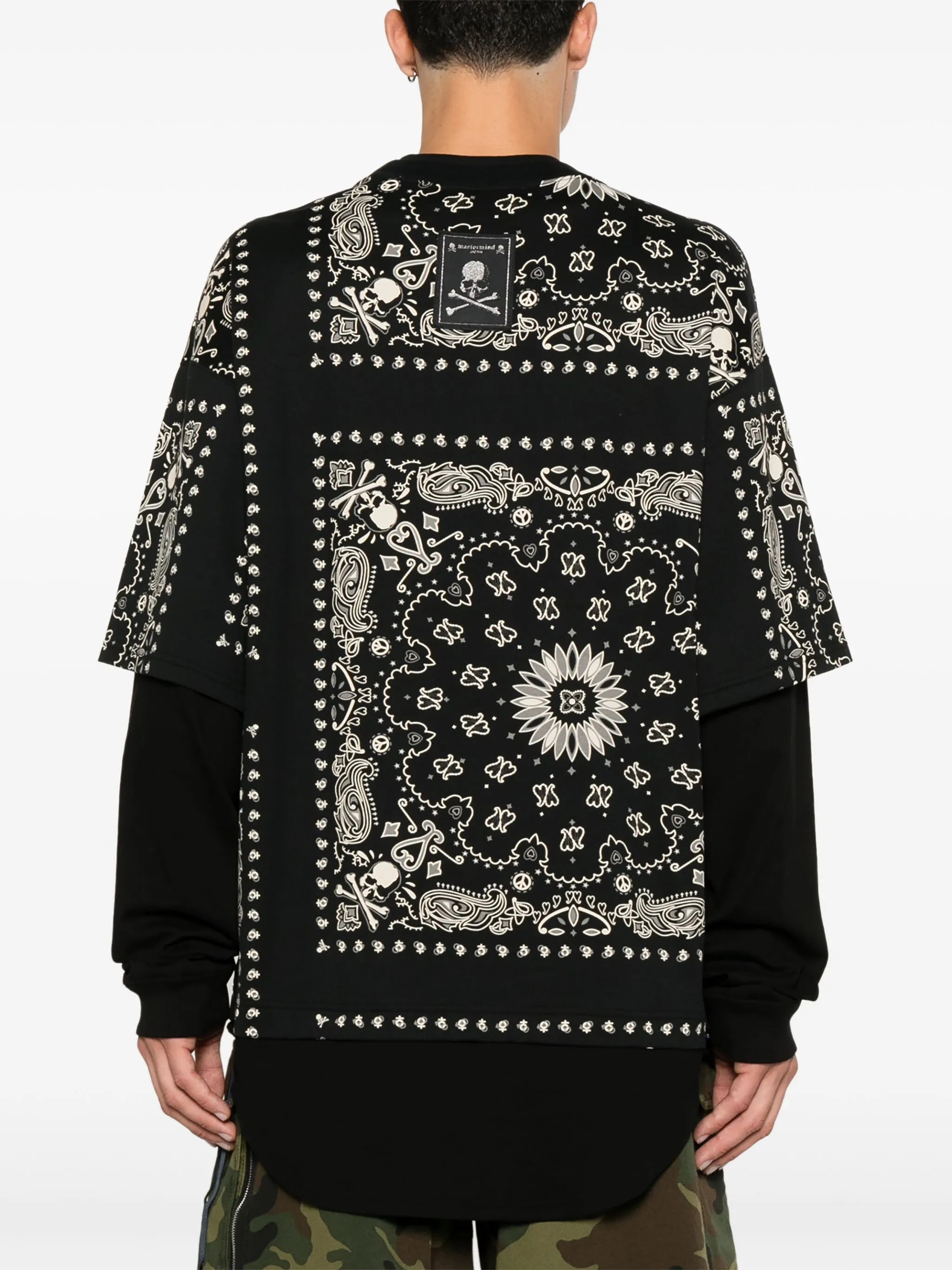 bandana-print layered T-shirt
