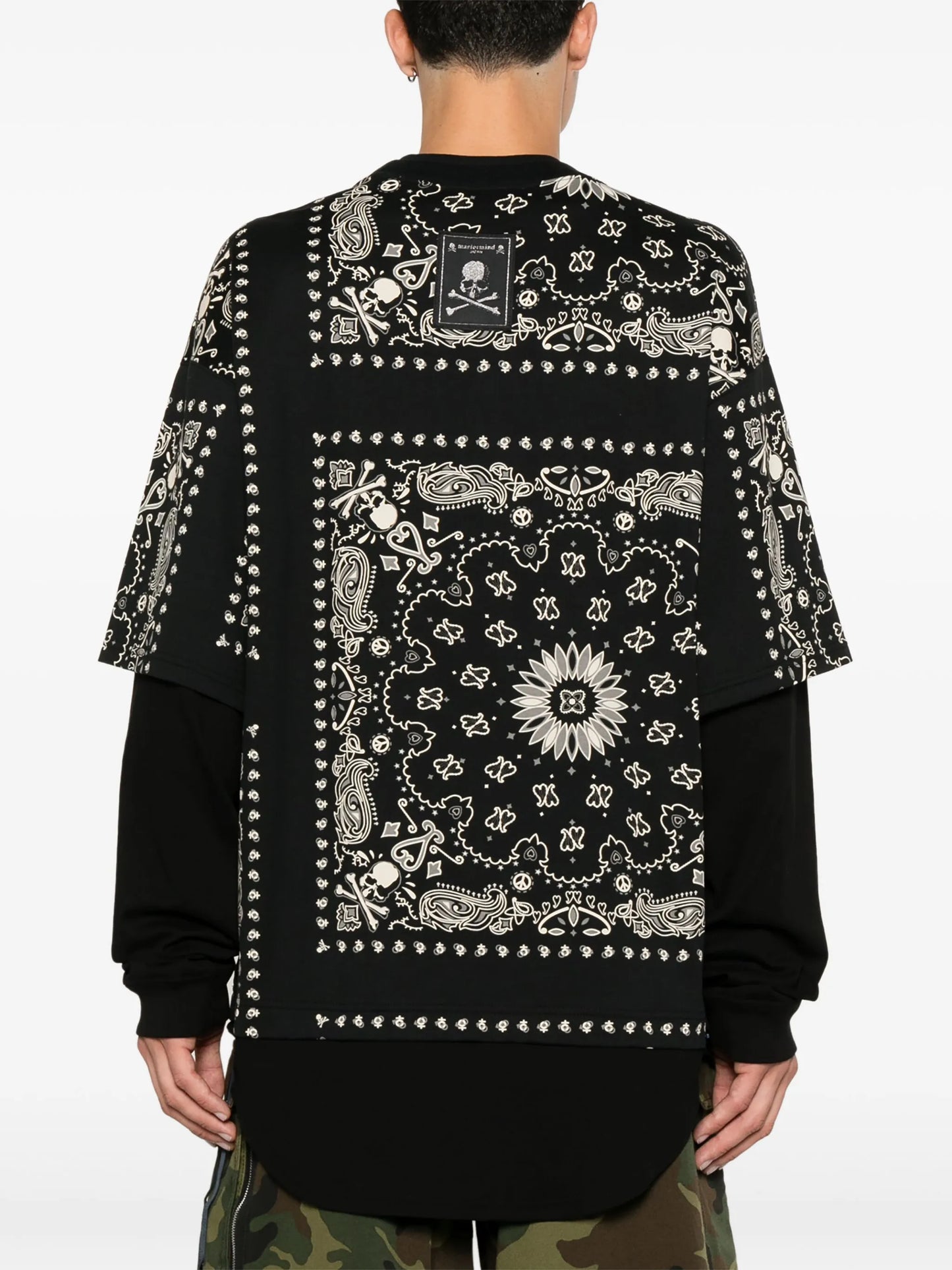 bandana-print layered T-shirt