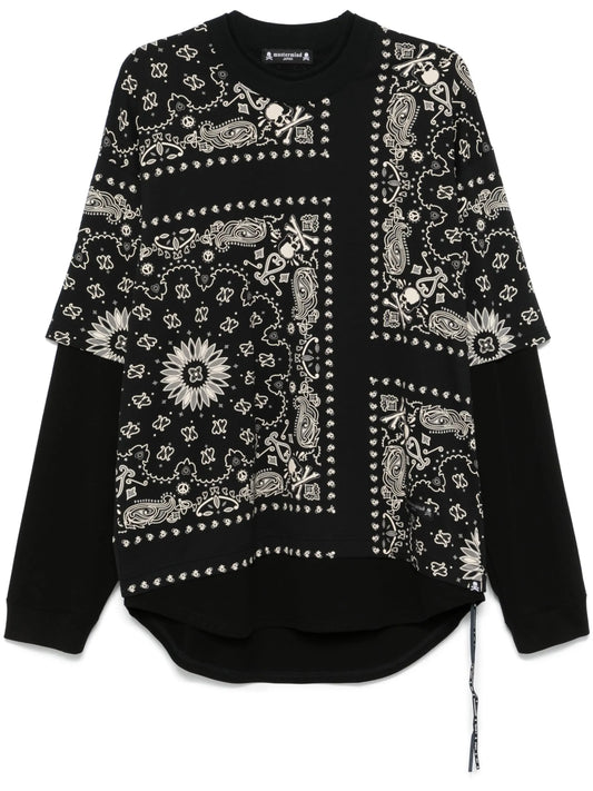 bandana-print layered T-shirt