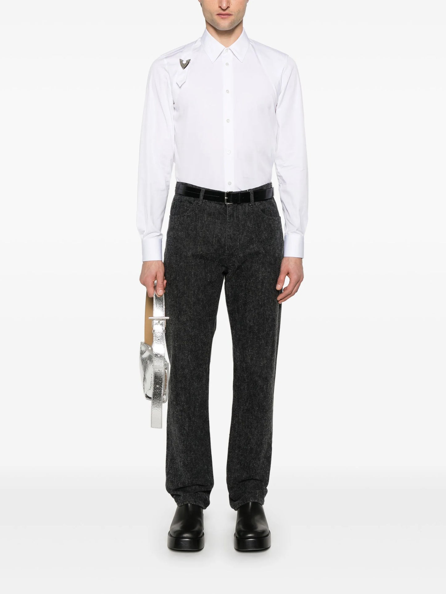 buckle poplin shirt