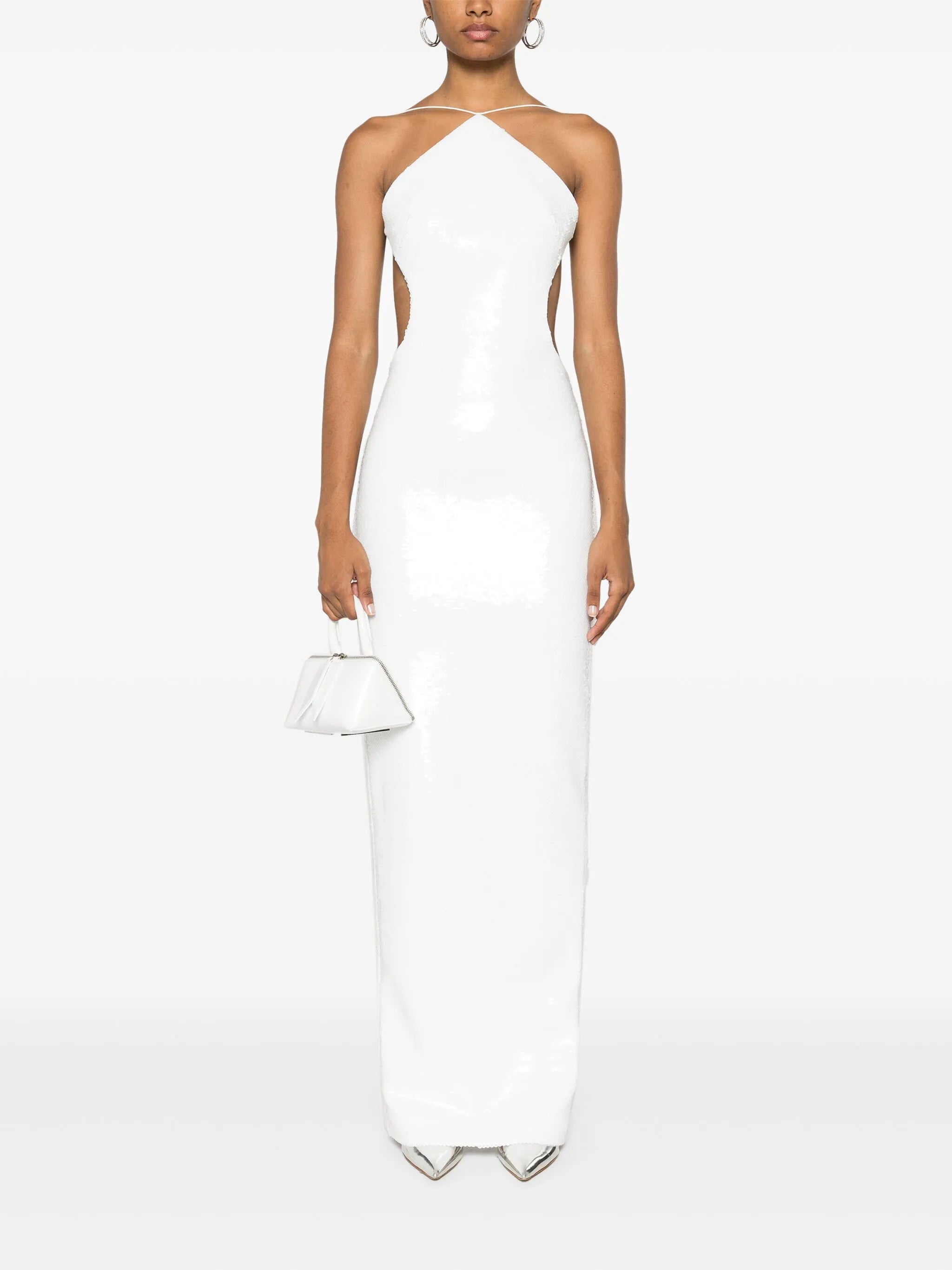 sequin halterneck maxi dress