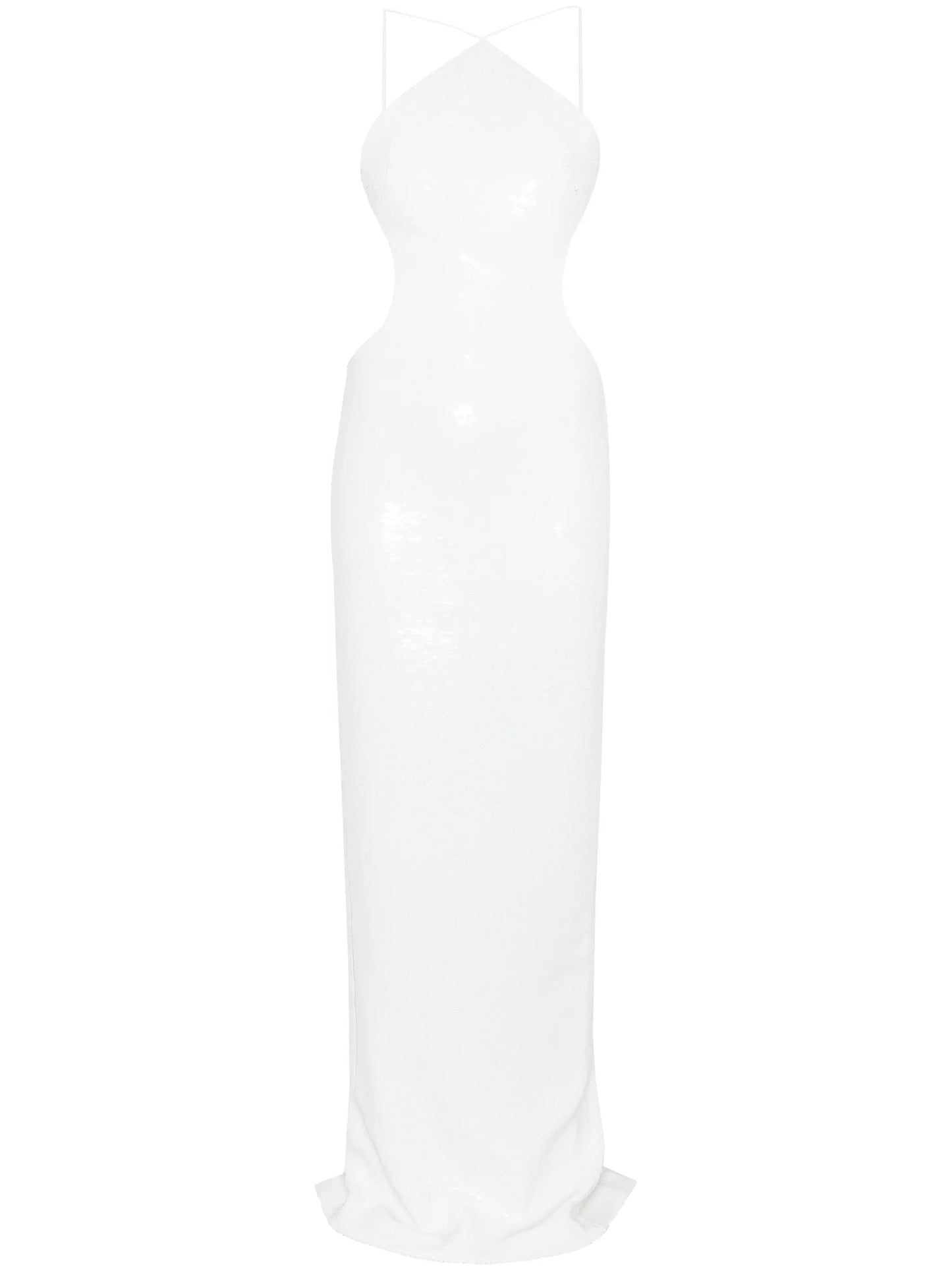 sequin halterneck maxi dress