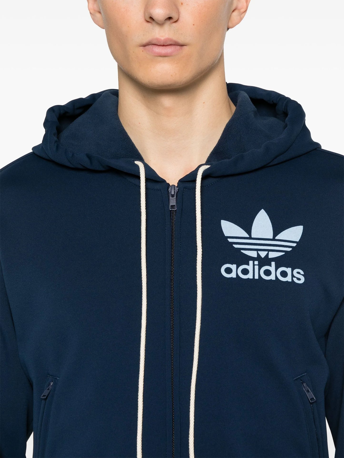 x Wales Bonner logo-flocked hoodie