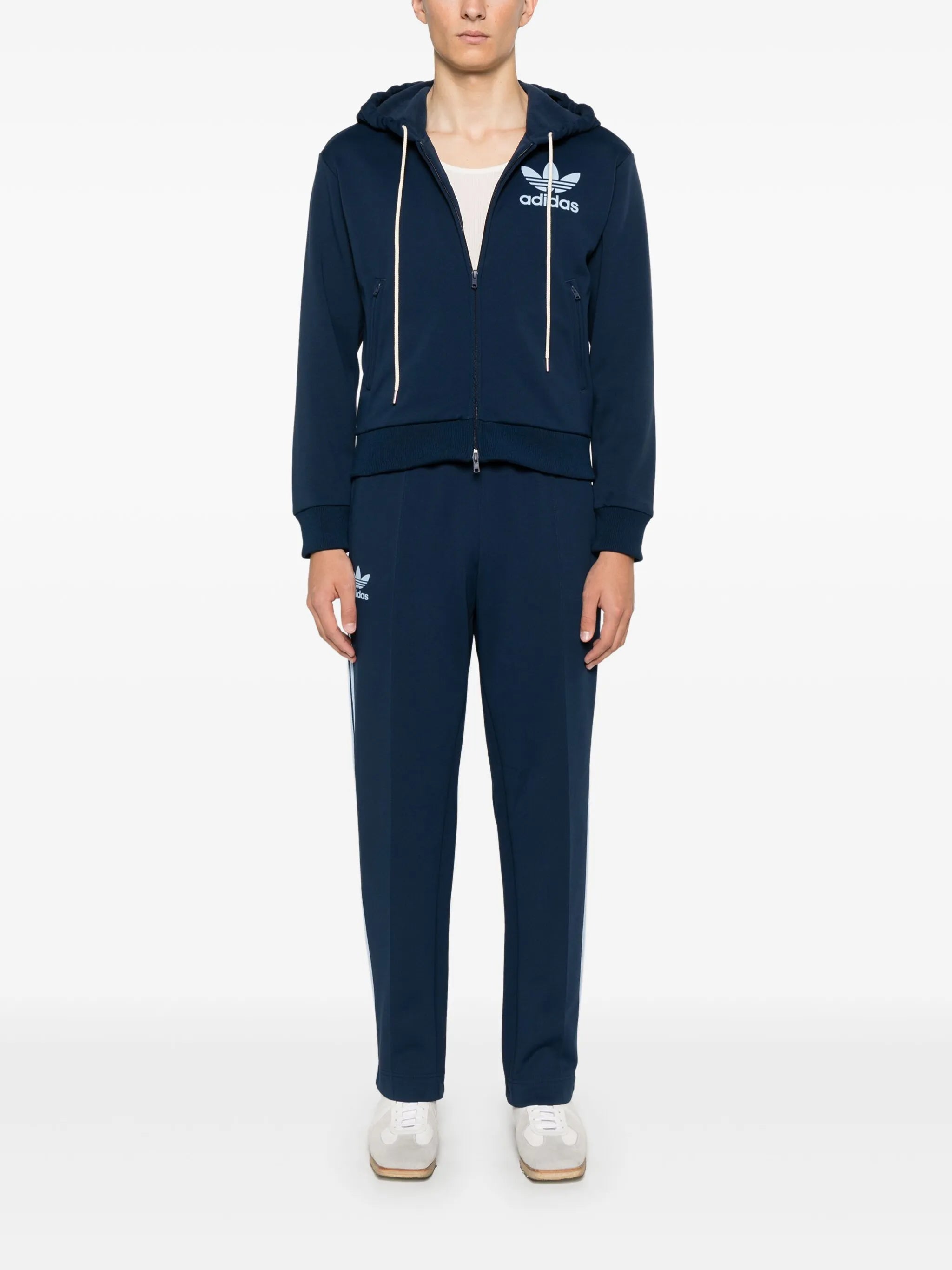 x Wales Bonner logo-flocked hoodie