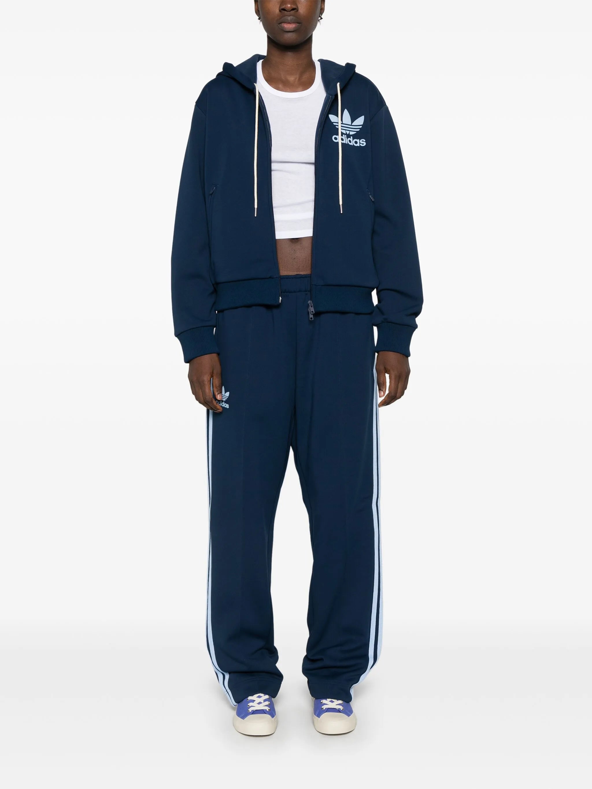 x Wales Bonner logo-flocked hoodie