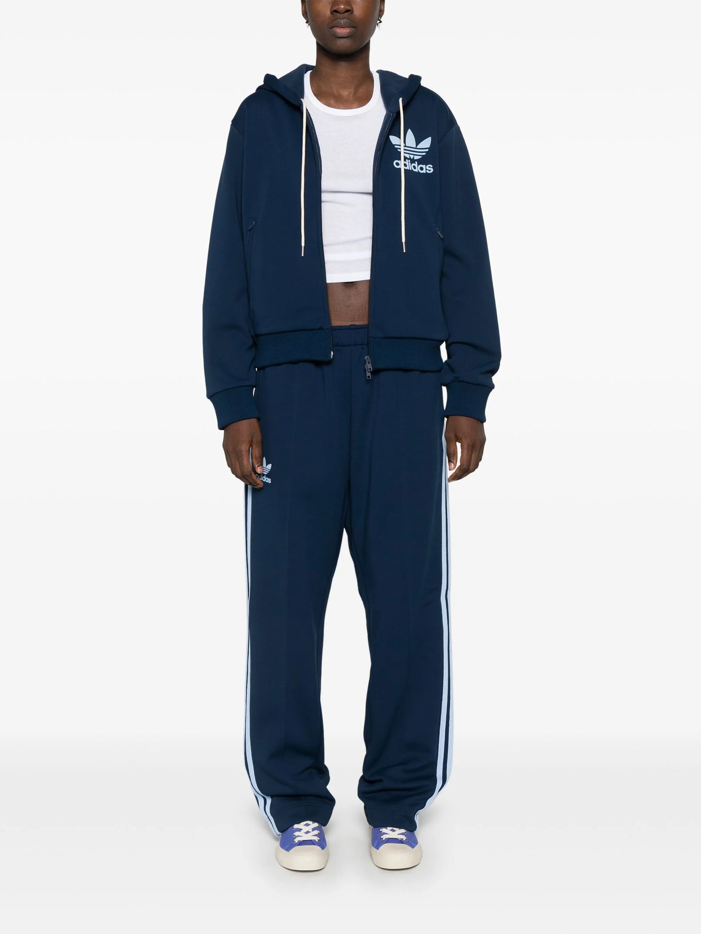 x Wales Bonner logo-flocked hoodie