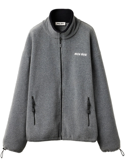 logo-embroidered fleece sweatshirt