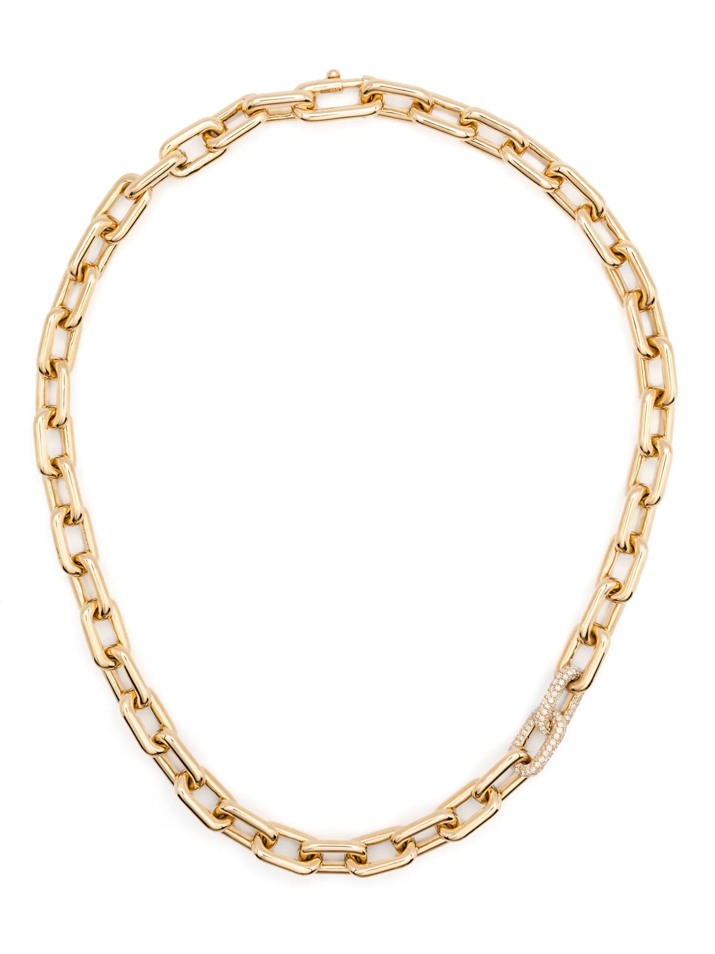 18K yellow gold chain diamond necklace