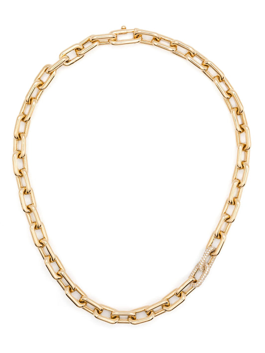 18K yellow gold chain diamond necklace