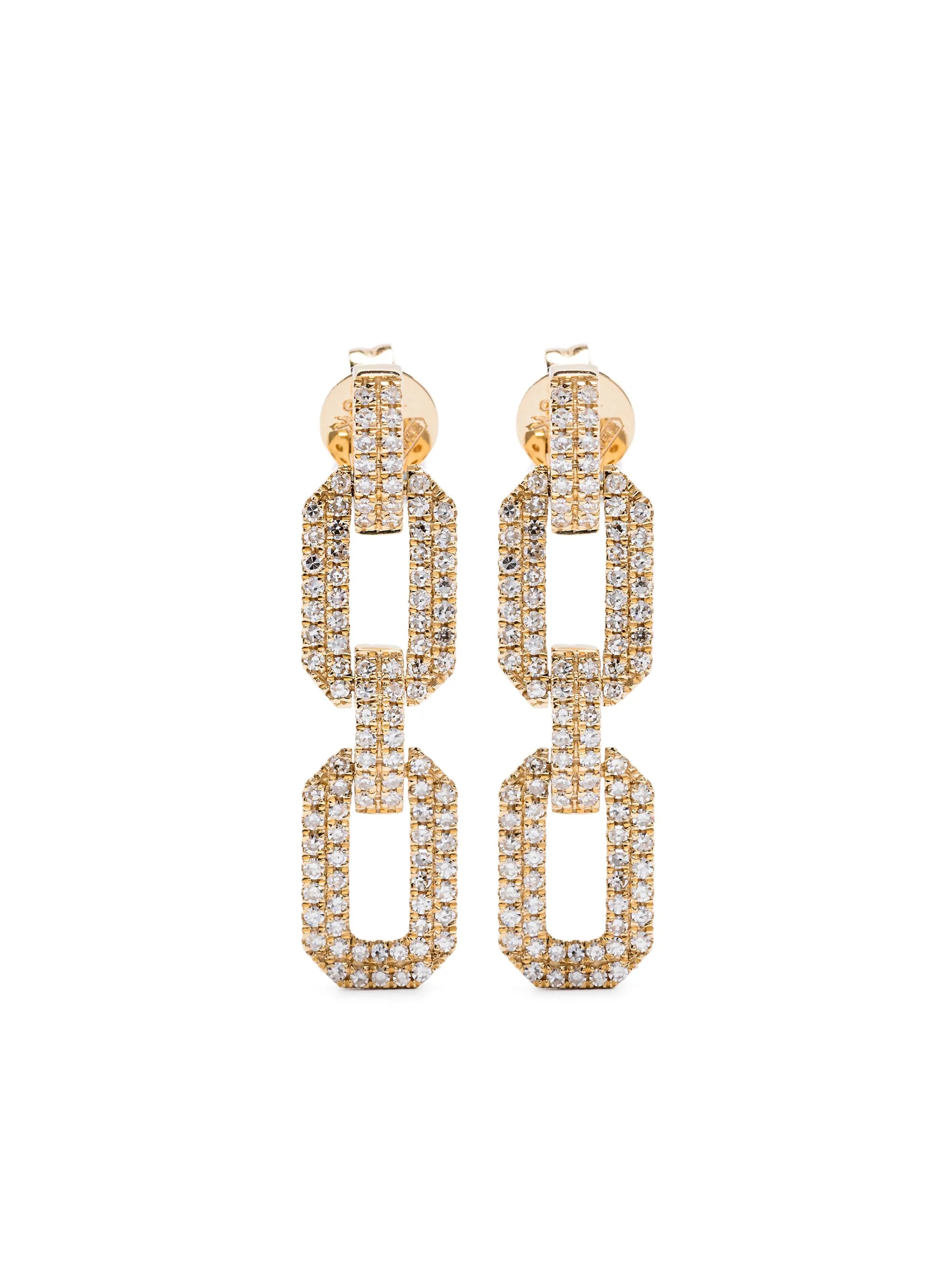 18K yellow gold Flat Geo diamond earrings