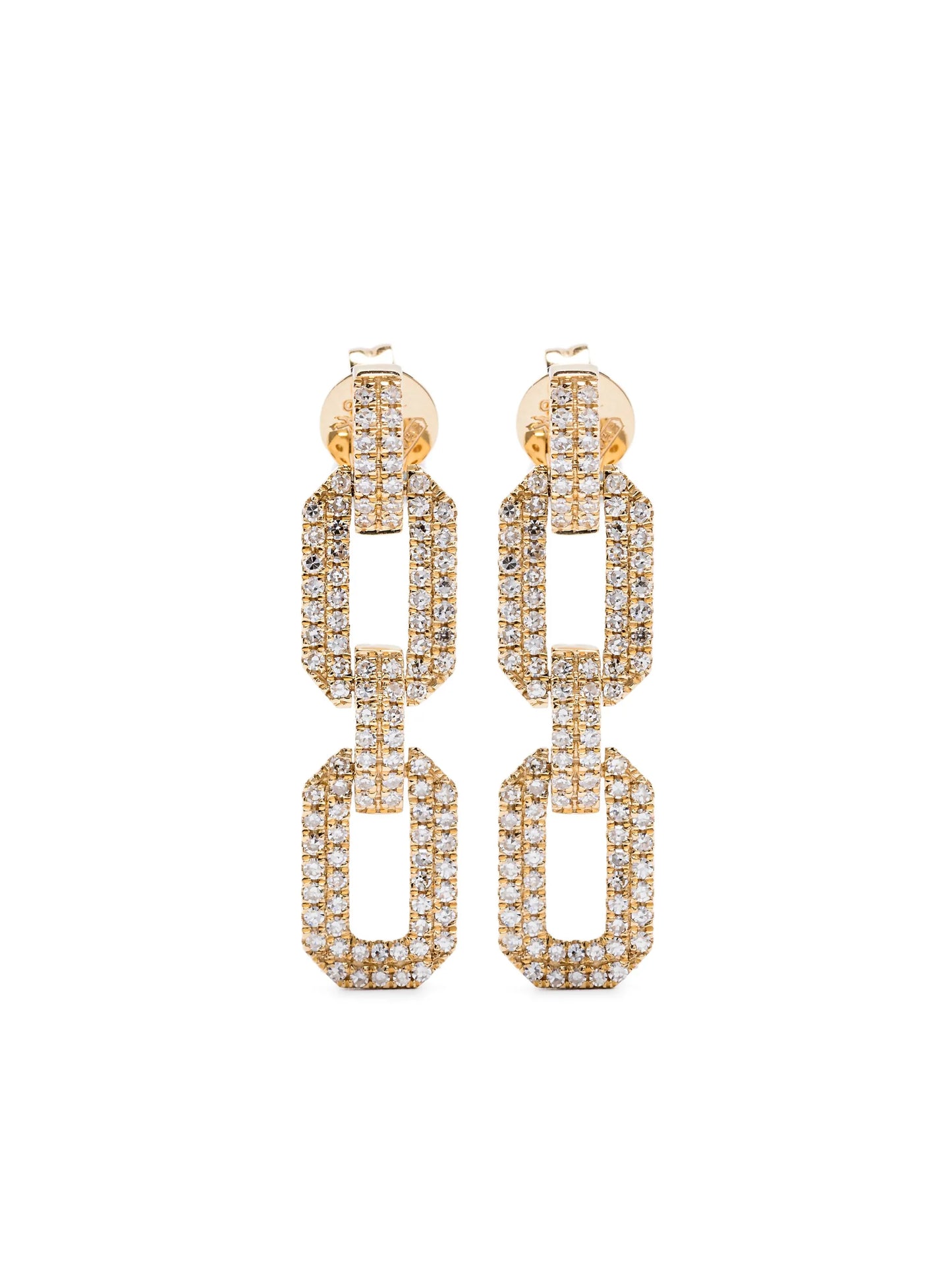 18K yellow gold Flat Geo diamond earrings