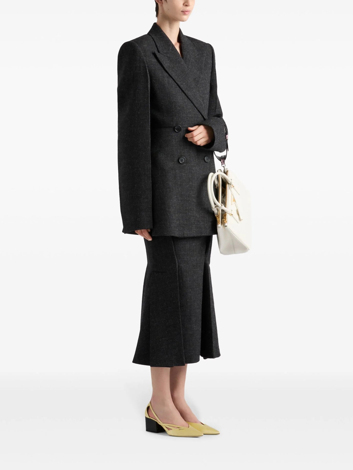 Double-breasted wool coat