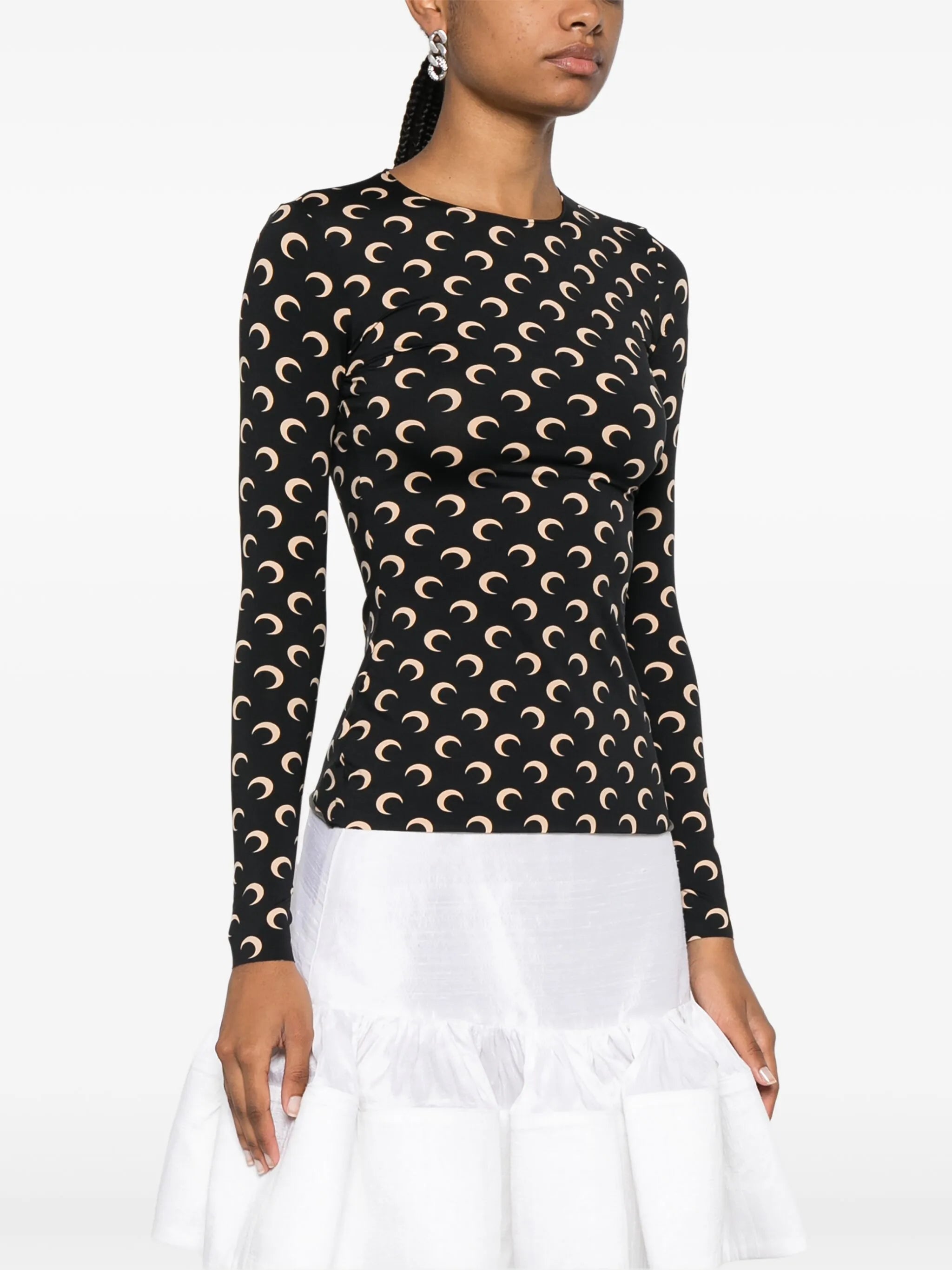 moon-print T-shirt