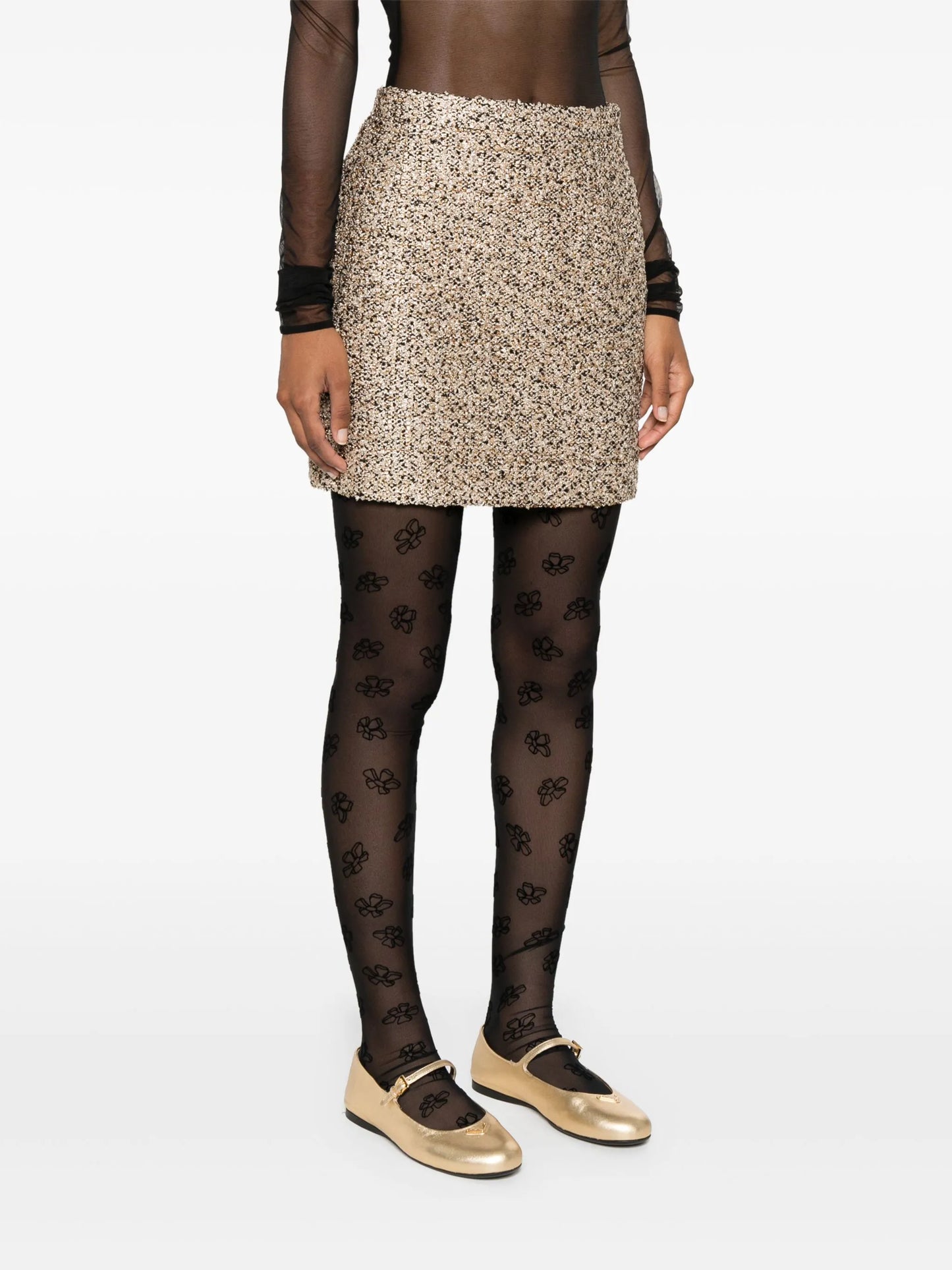 lurex tweed mini skirt