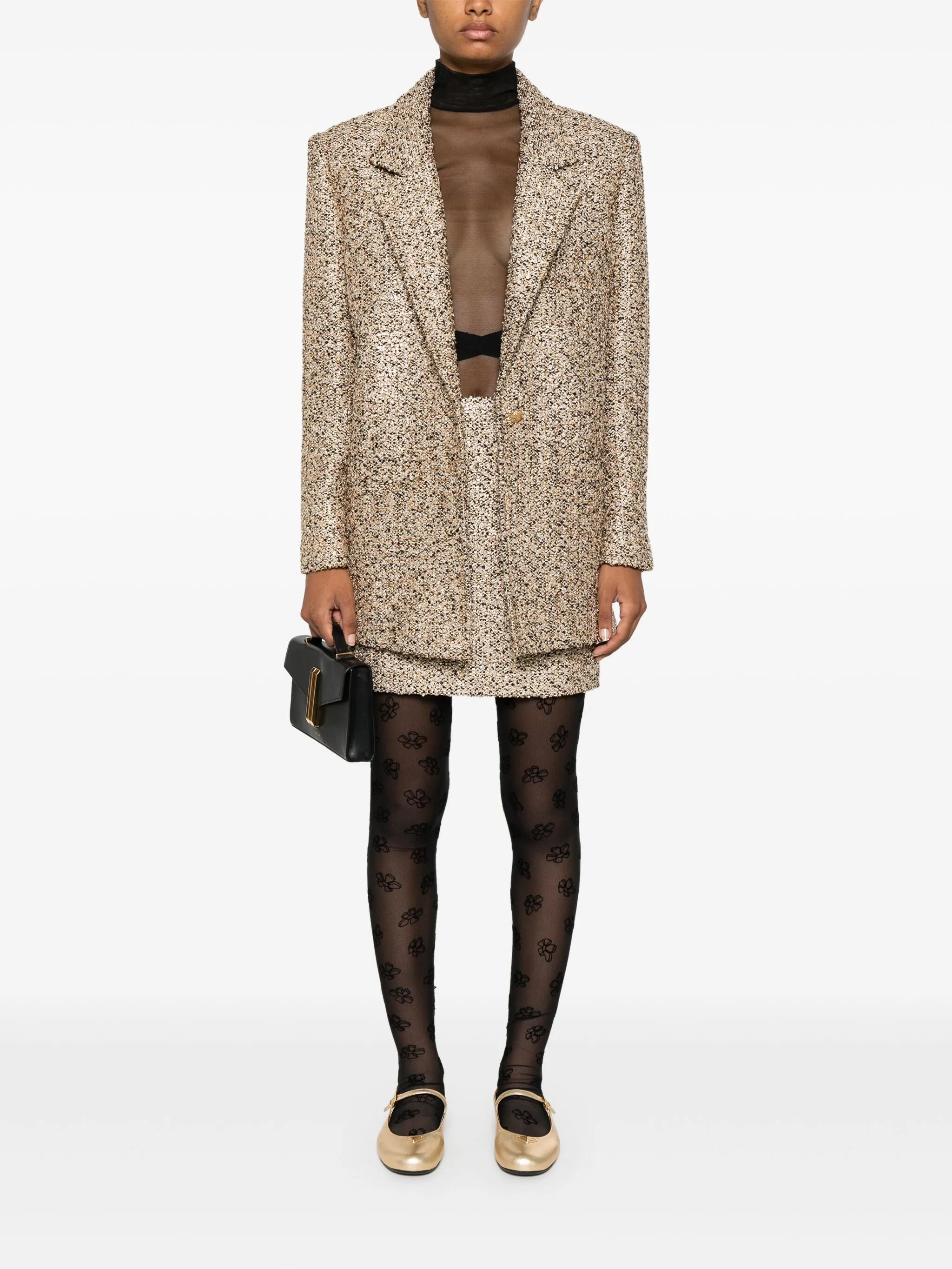 lurex tweed mini skirt