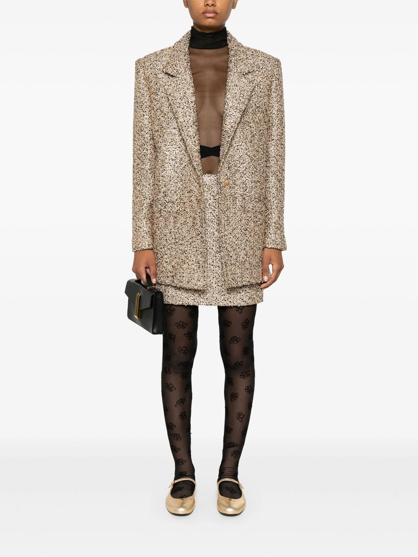 lurex tweed mini skirt