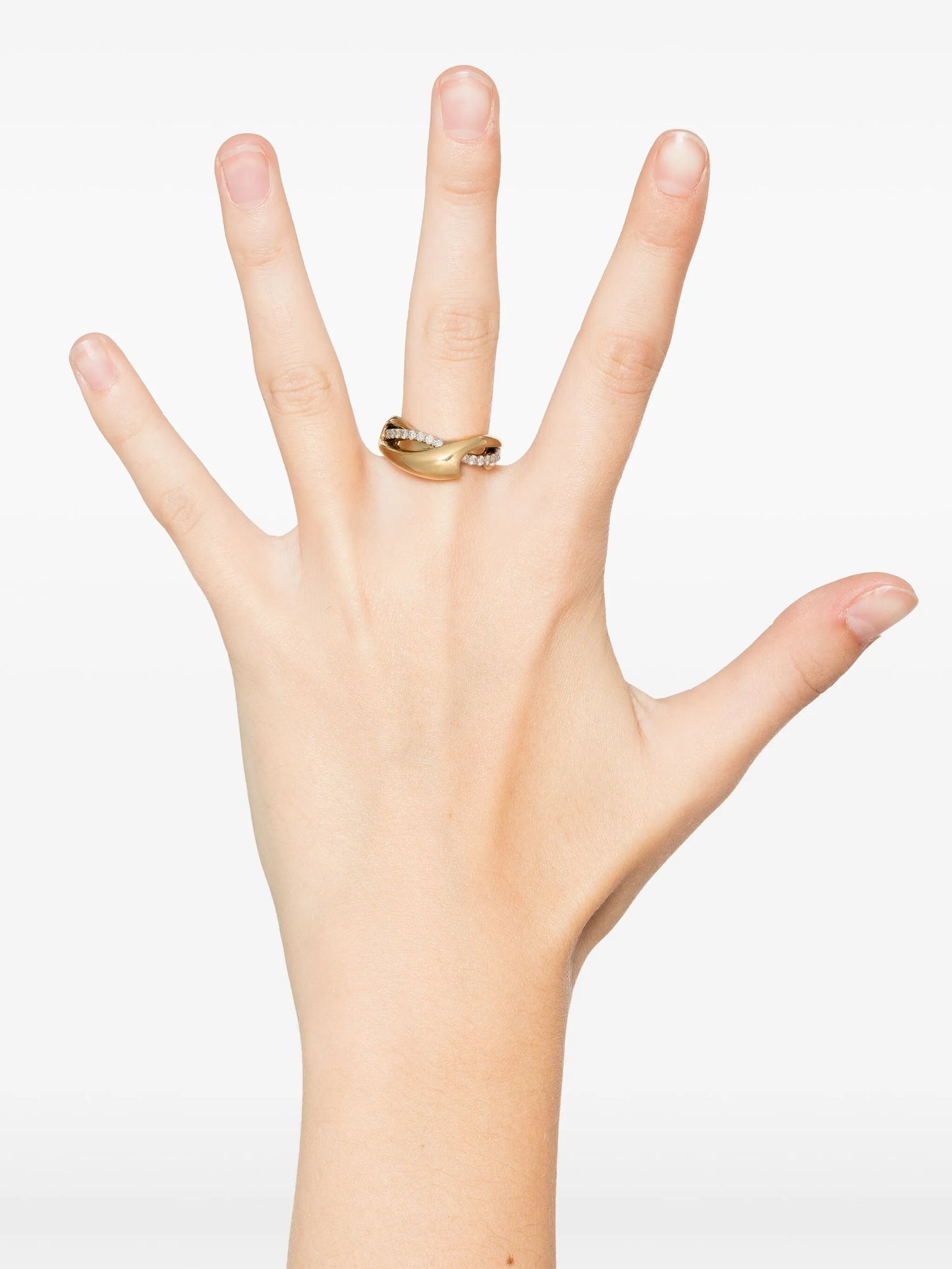 18kt yellow gold Interwoven diamond ring