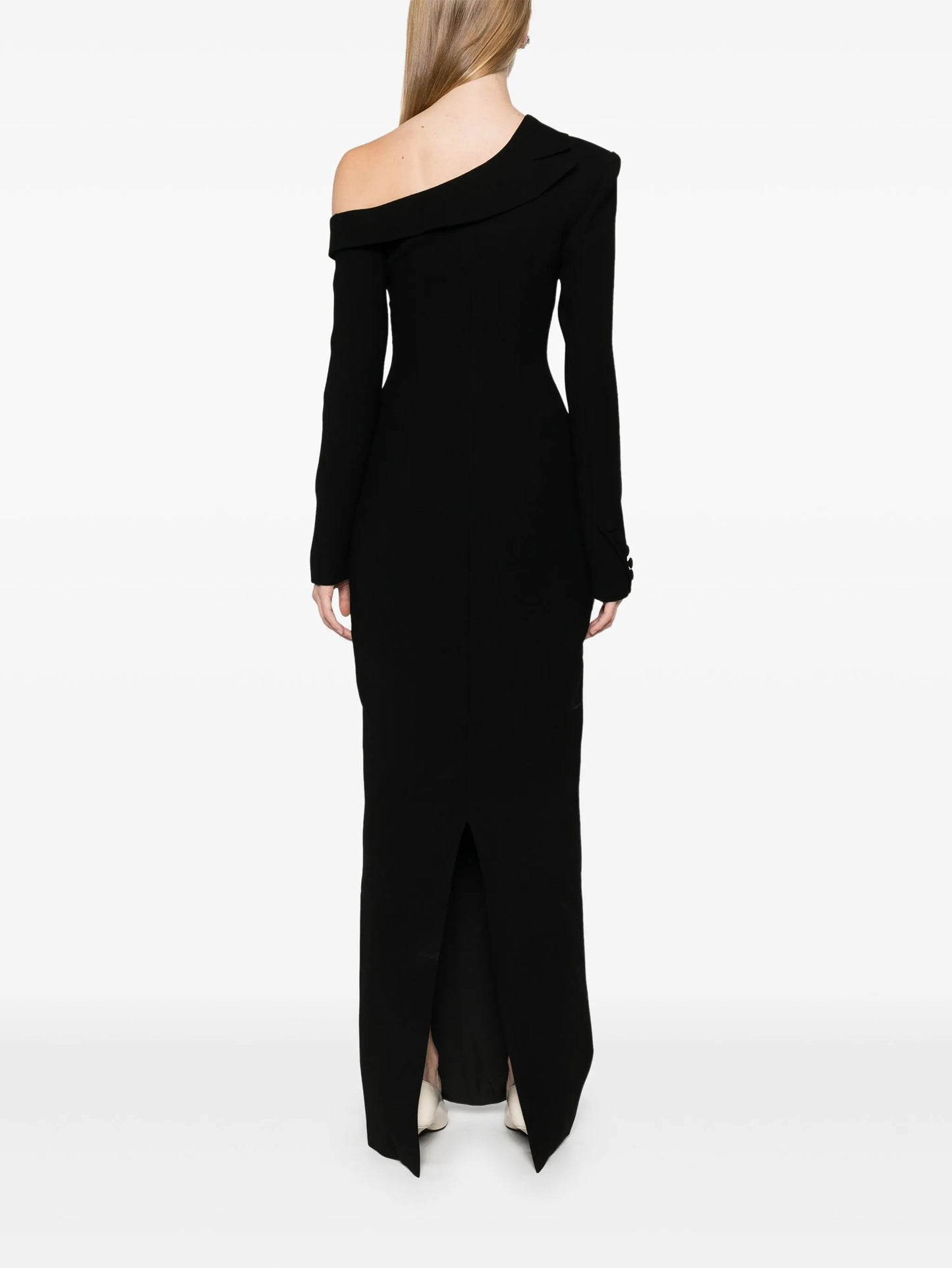 one-shoulder gown