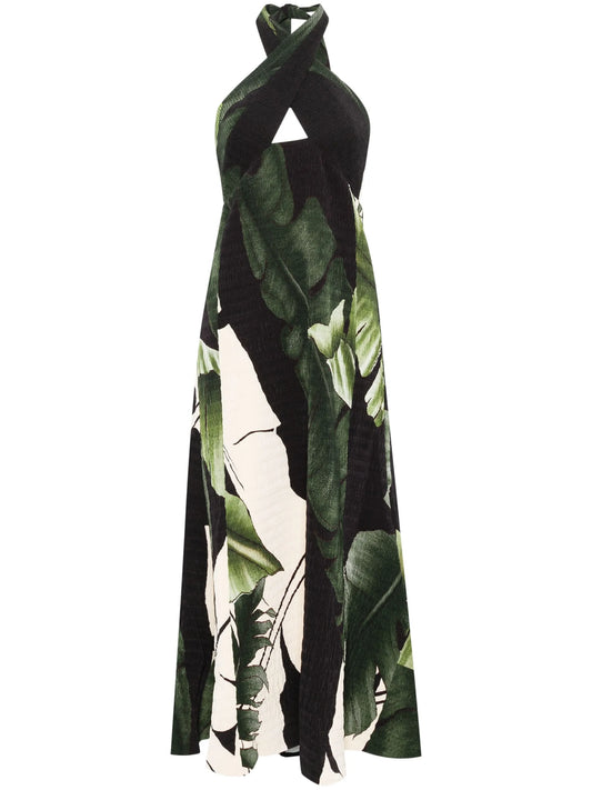 halterneck maxi dress