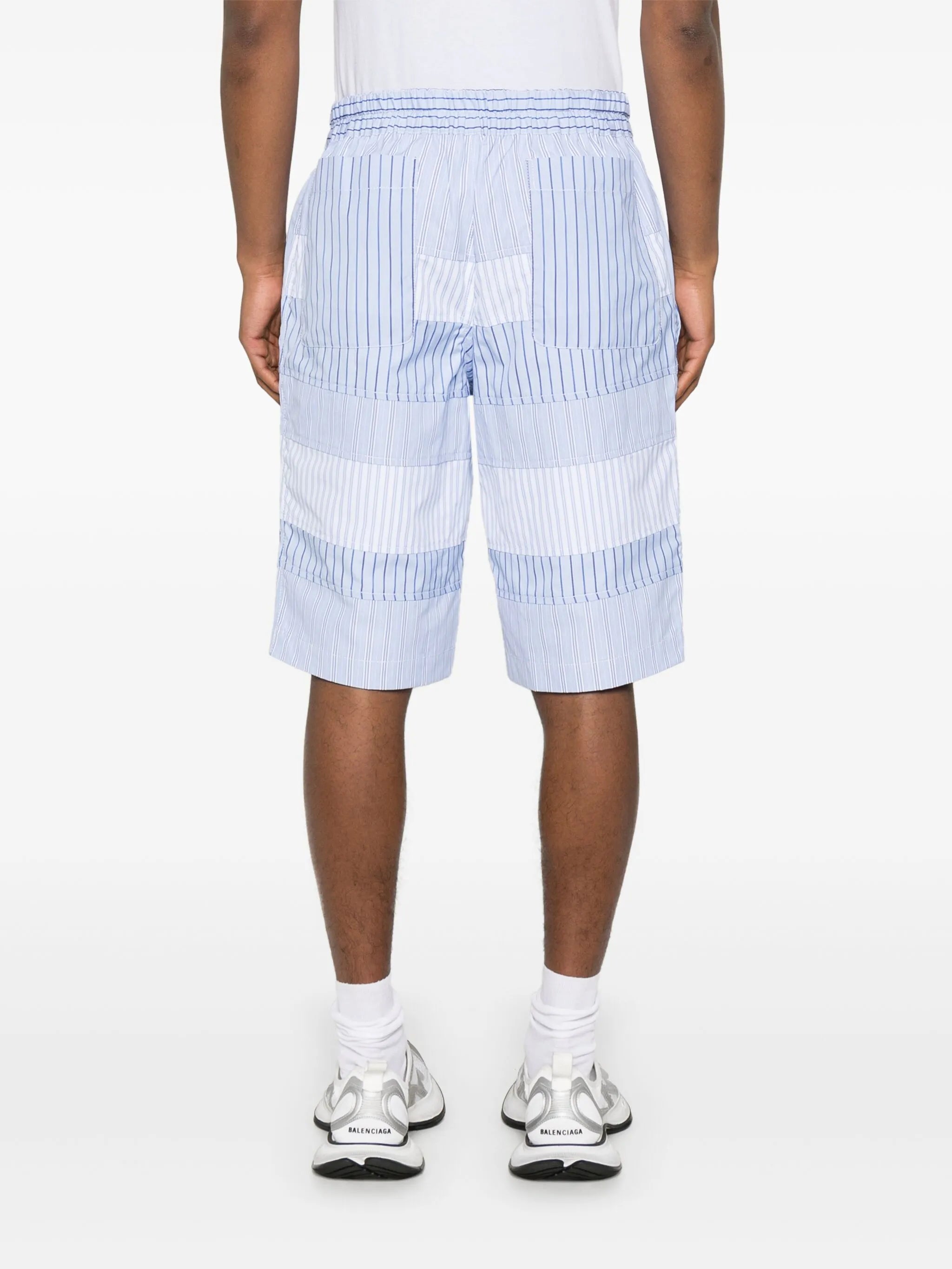 layered striped shorts