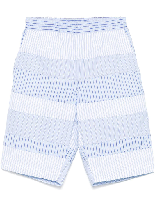 layered striped shorts