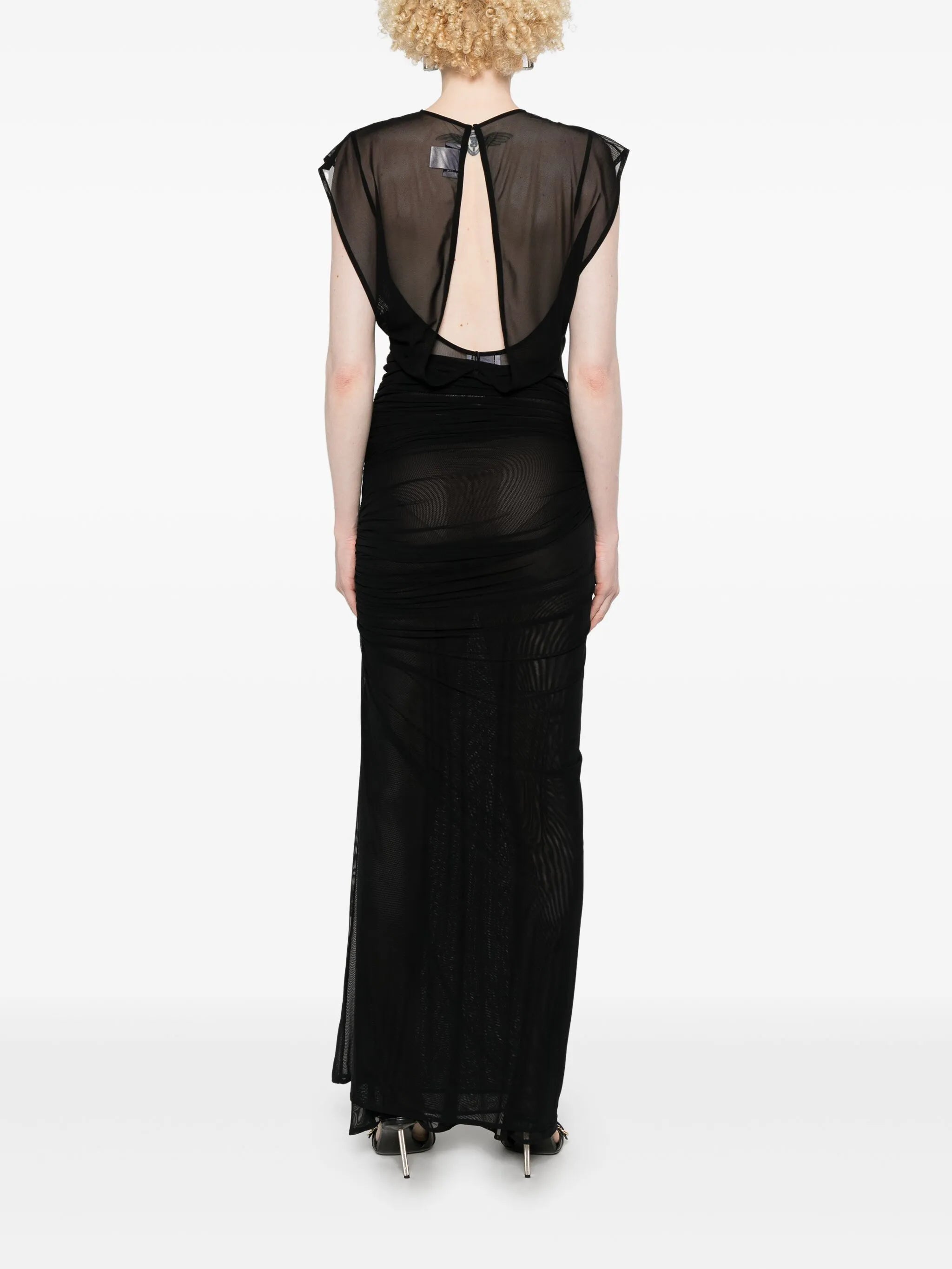 flocked-logo maxi dress
