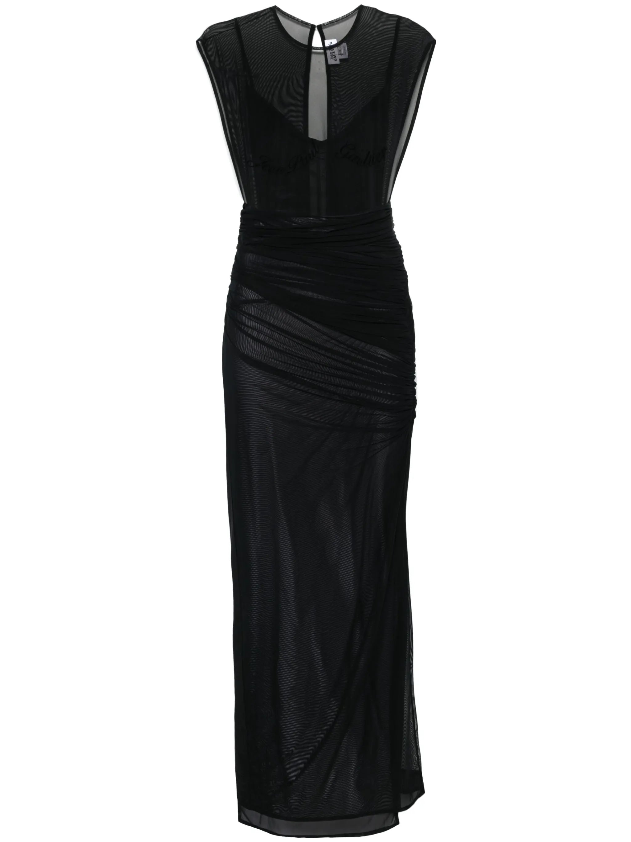 flocked-logo maxi dress