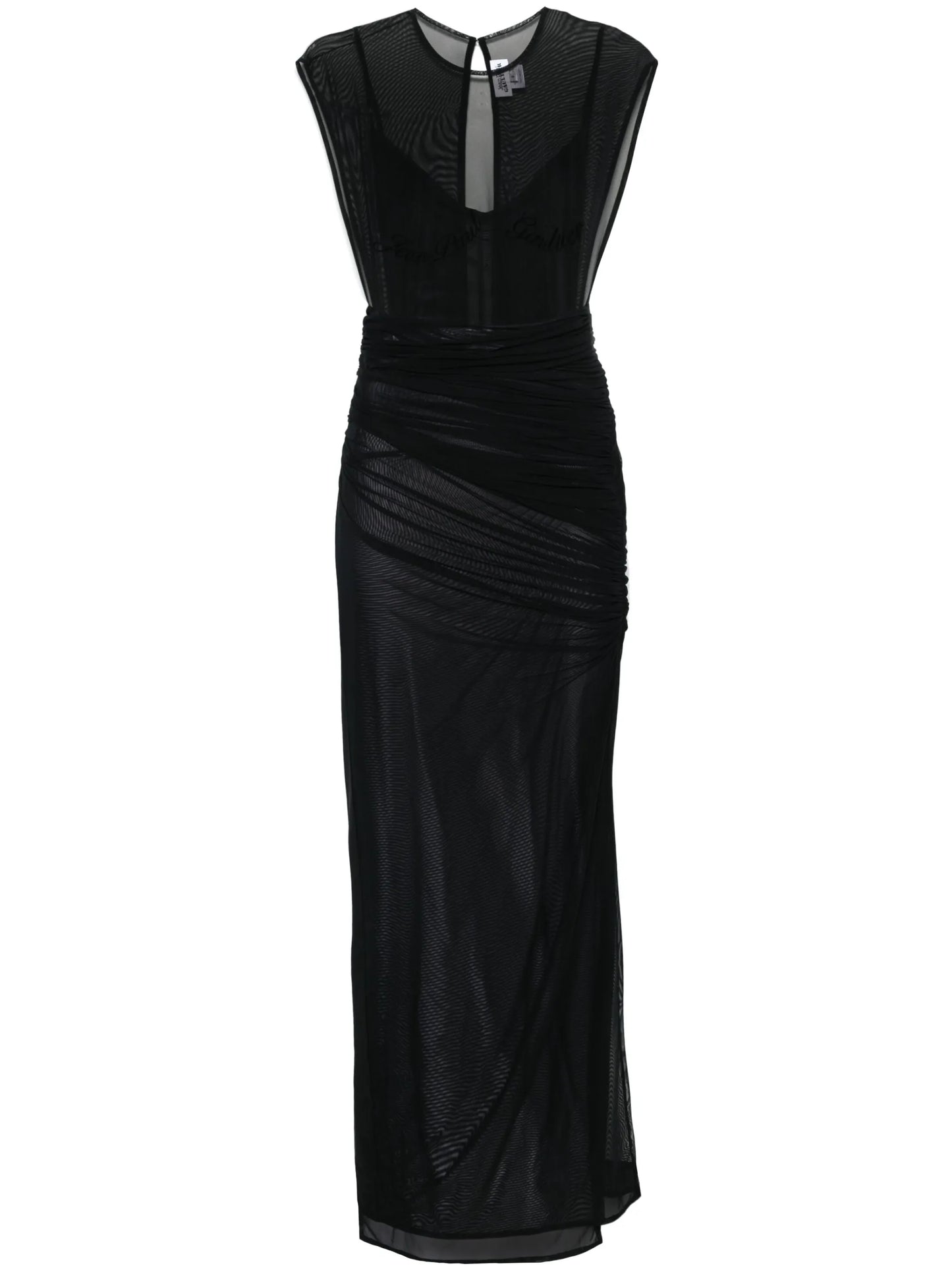 flocked-logo maxi dress
