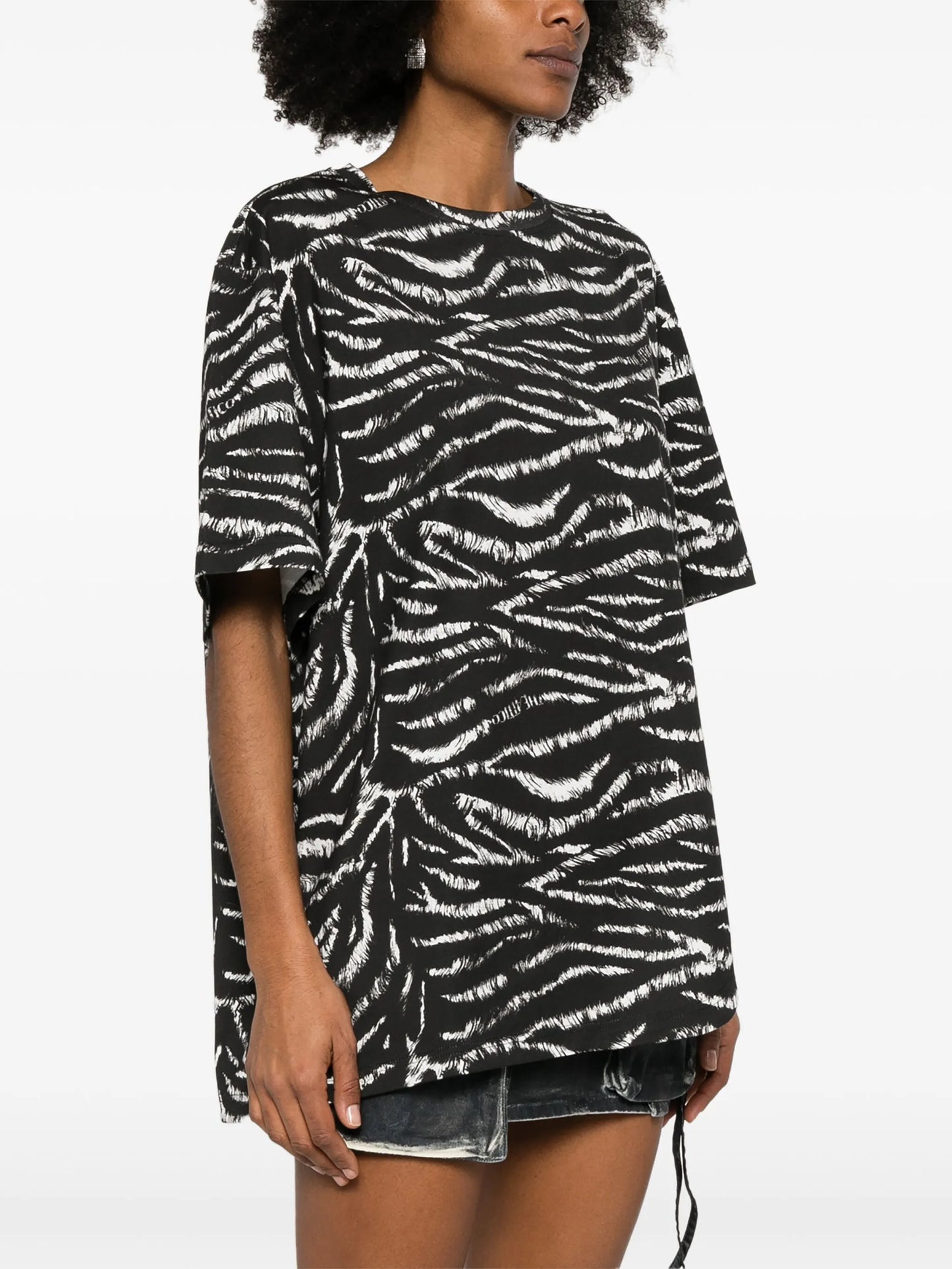 zebra-print T-shirt