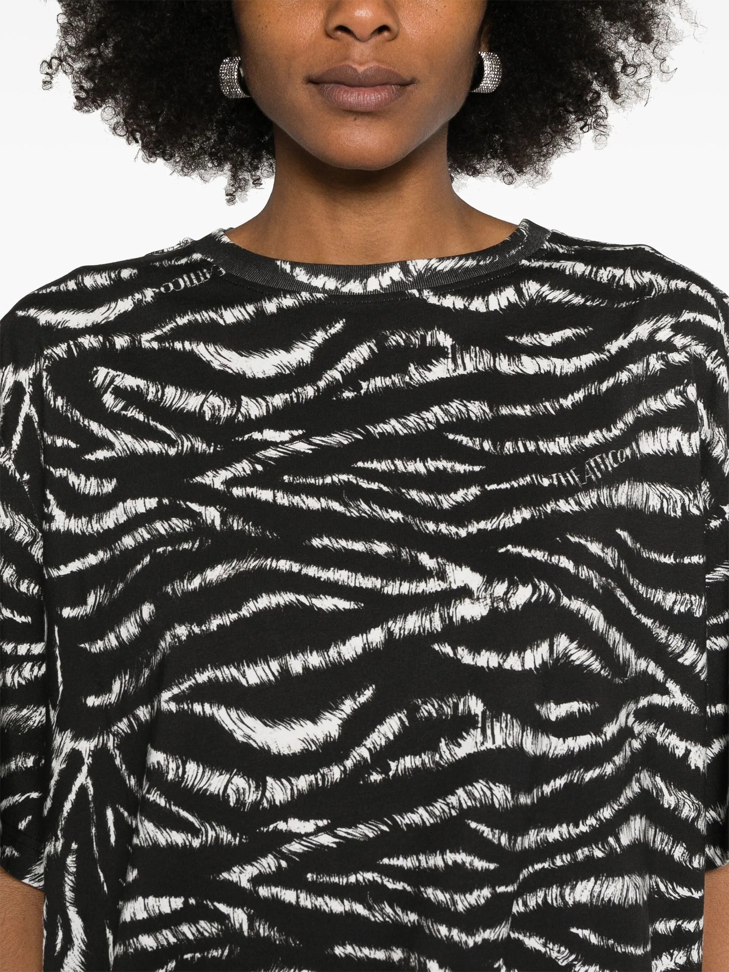 zebra-print T-shirt