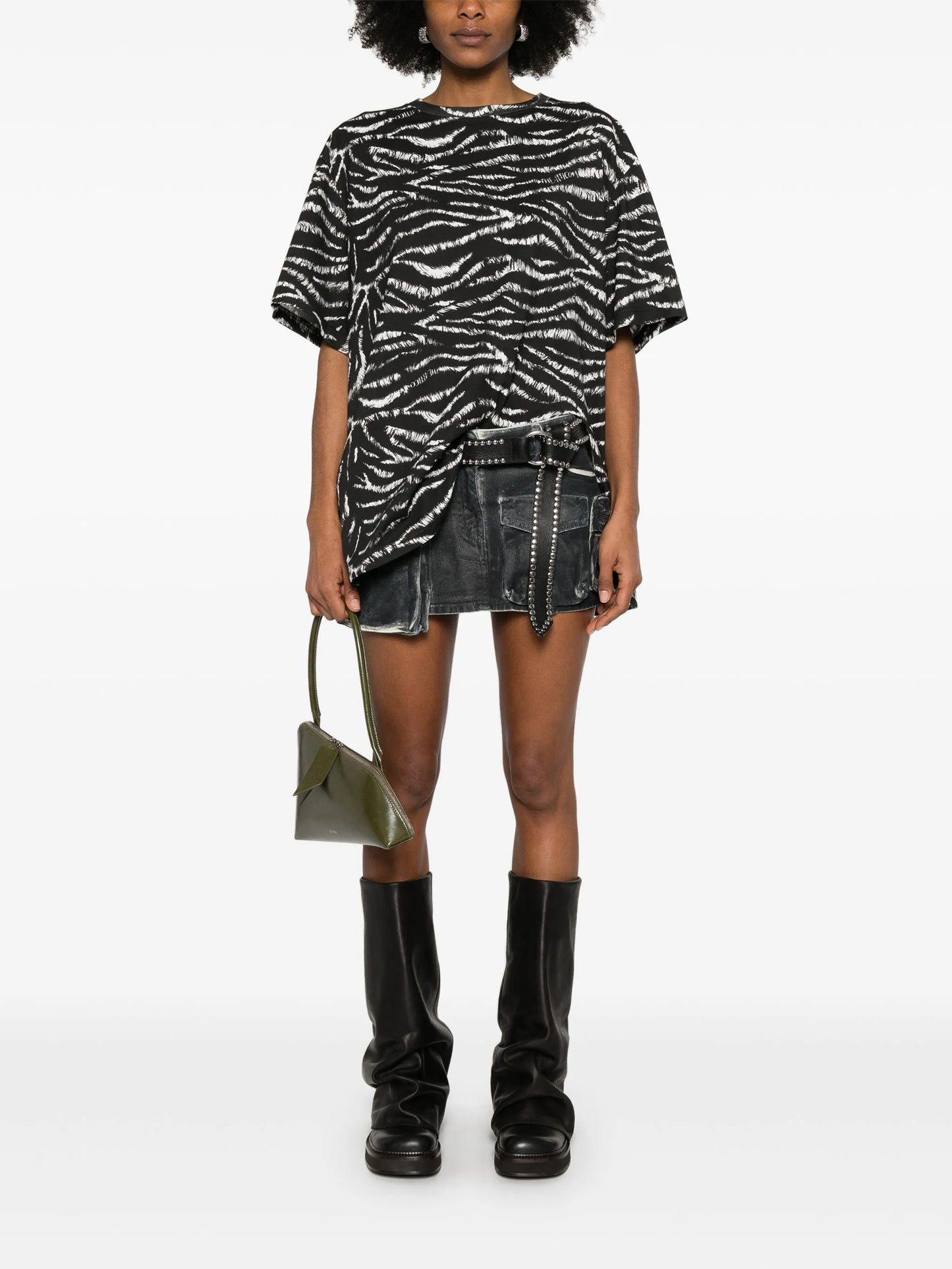 zebra-print T-shirt
