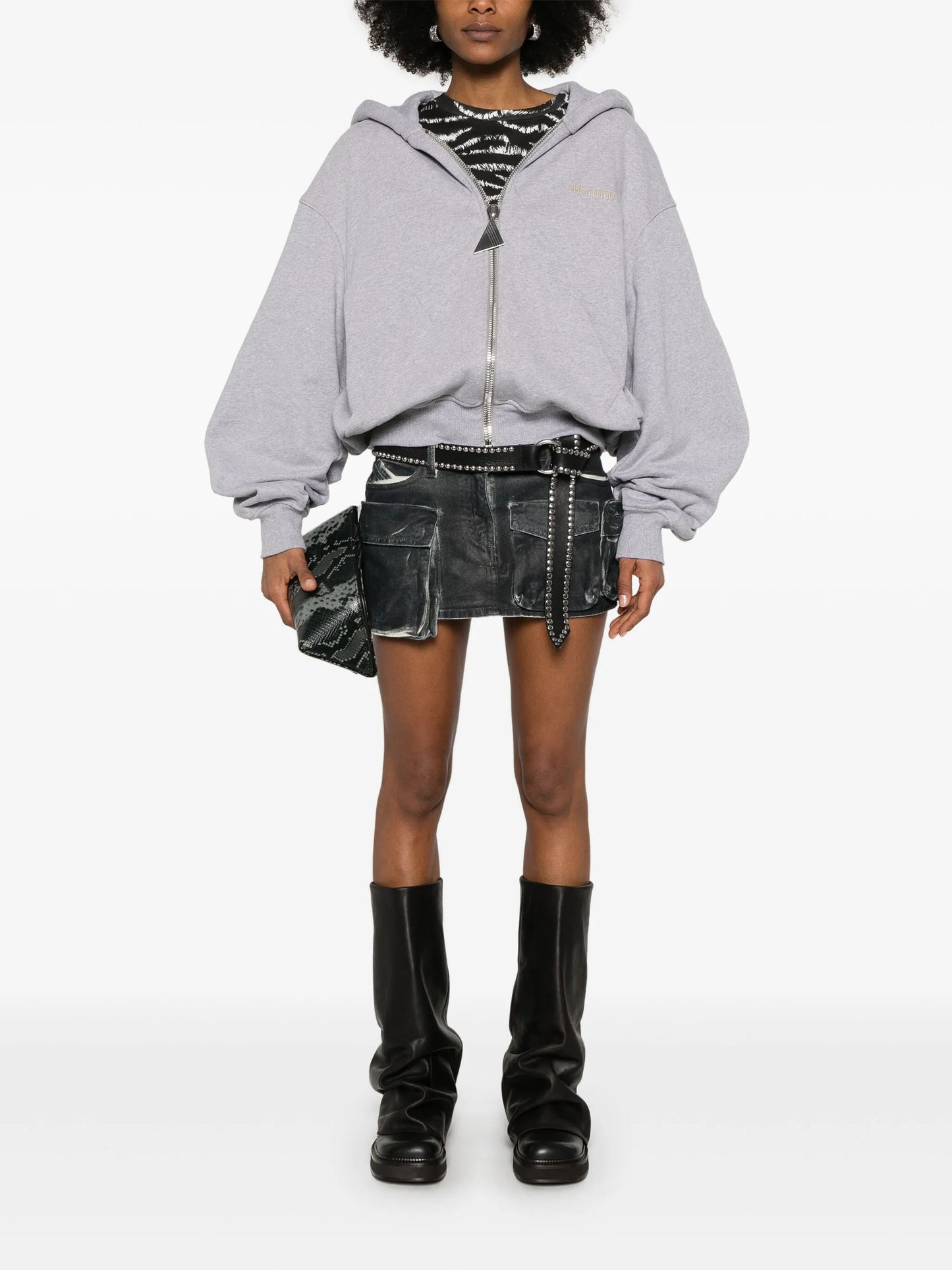 raised-logo hoodie