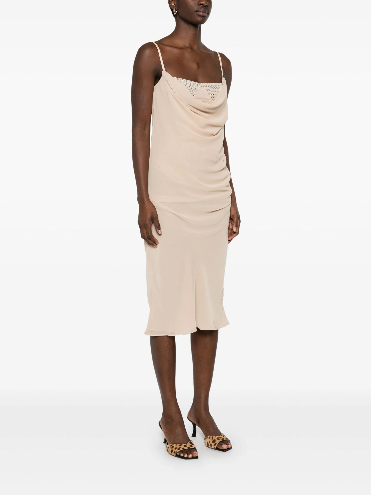 draped midi dress