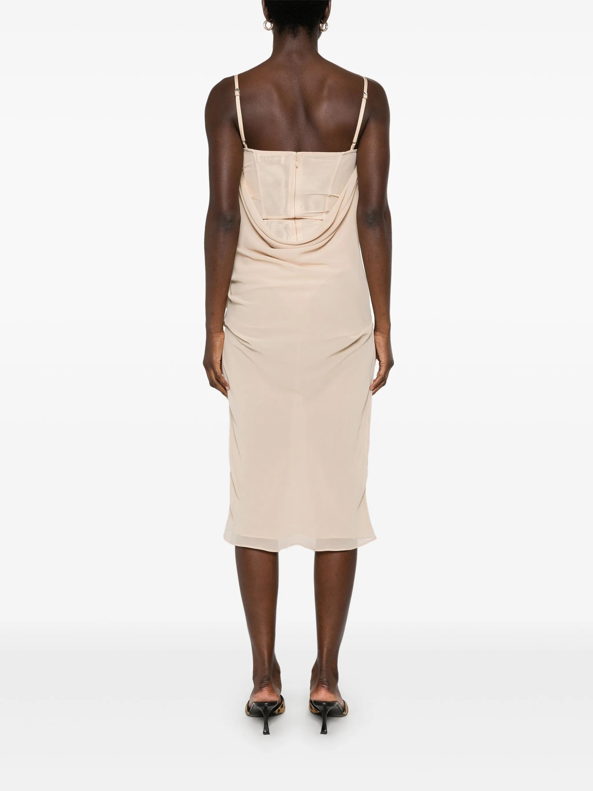 draped midi dress