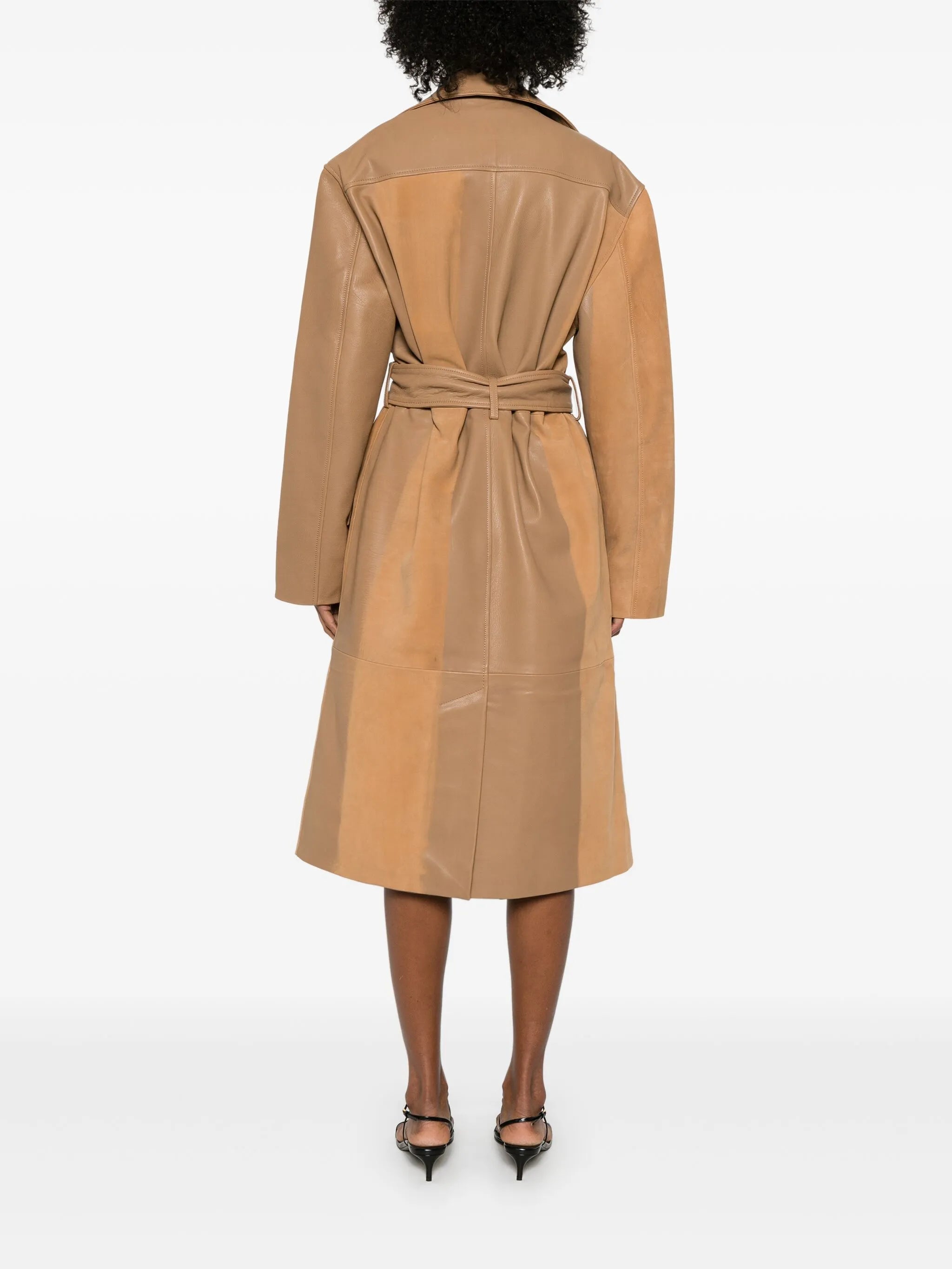 scuffed-leather coat